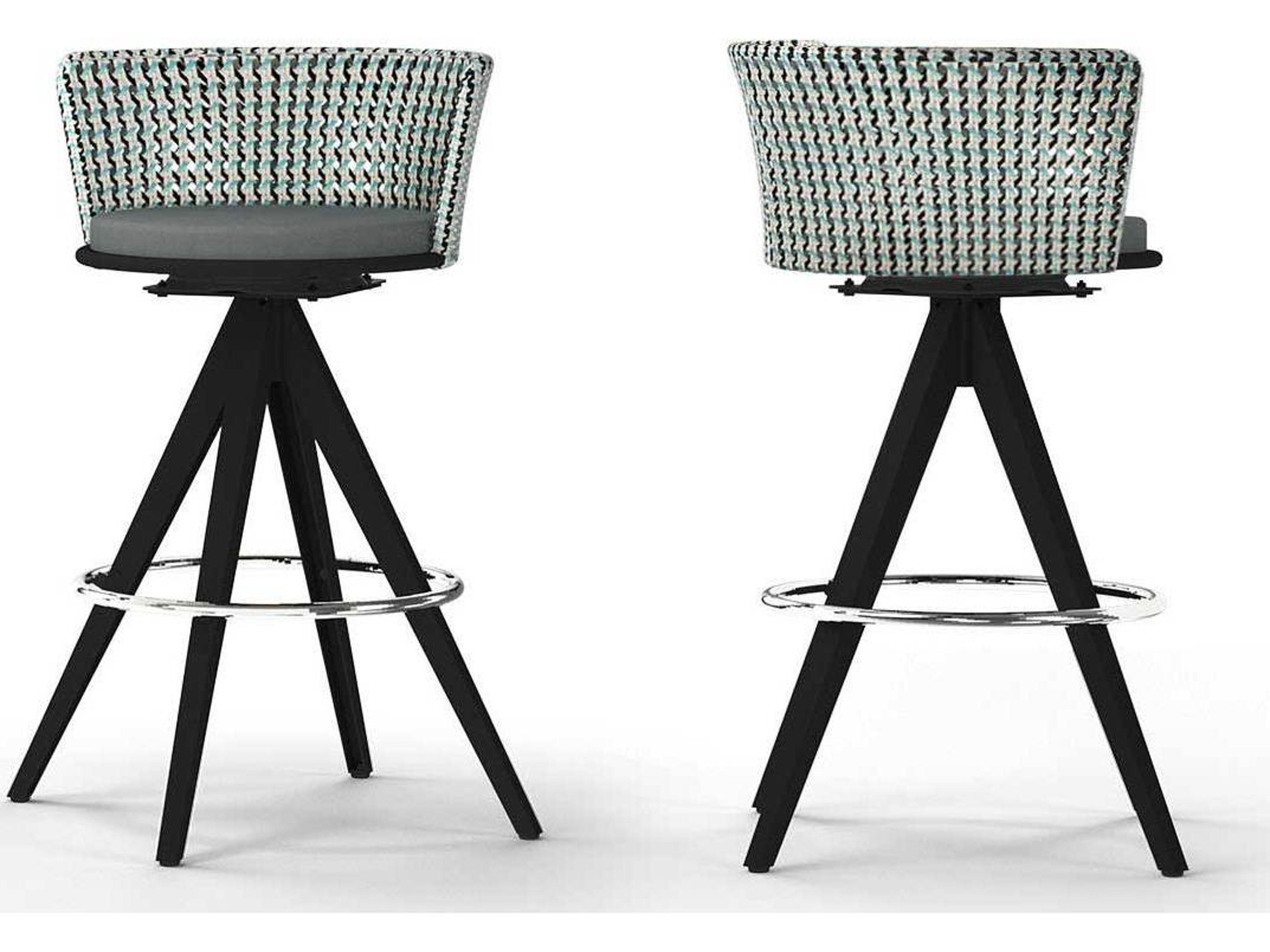 MamaGreen Daisy Mae Aluminum Wicker Swivel Patio Bar Chair