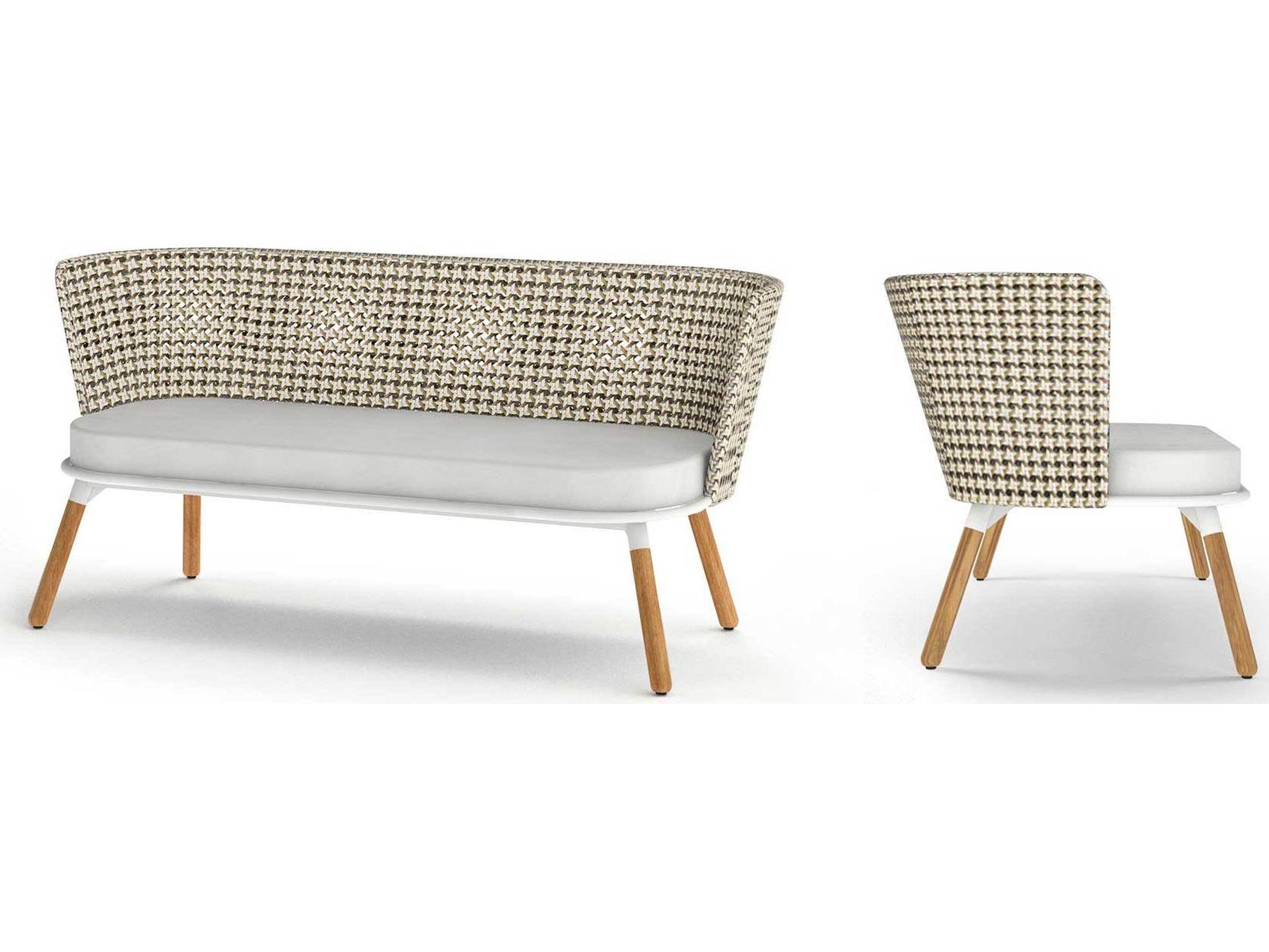 MamaGreen Daisy Mae Teak Wicker Patio Loveseat