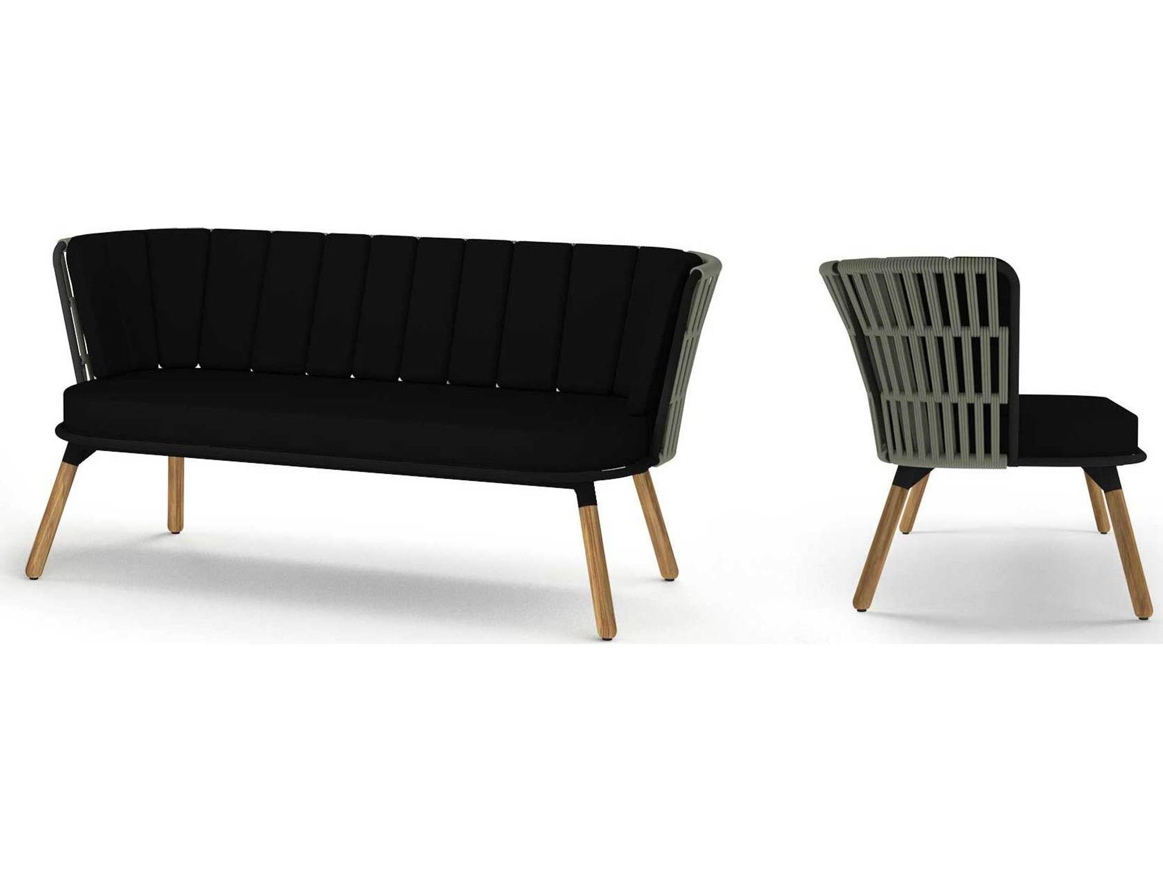 MamaGreen Daisy Rae Teak Rope Outdoor Loveseat