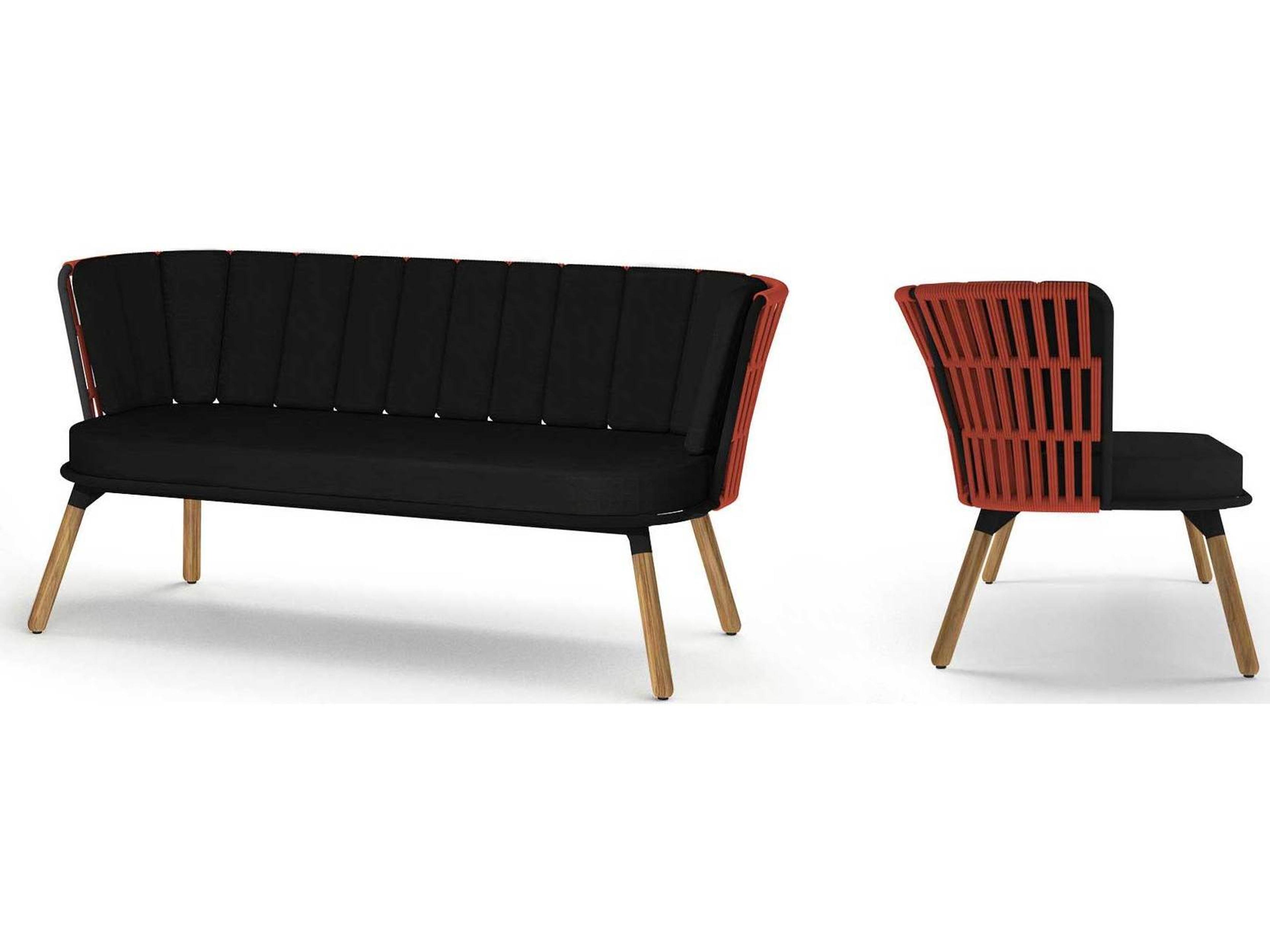 MamaGreen Daisy Rae Teak Rope Outdoor Loveseat