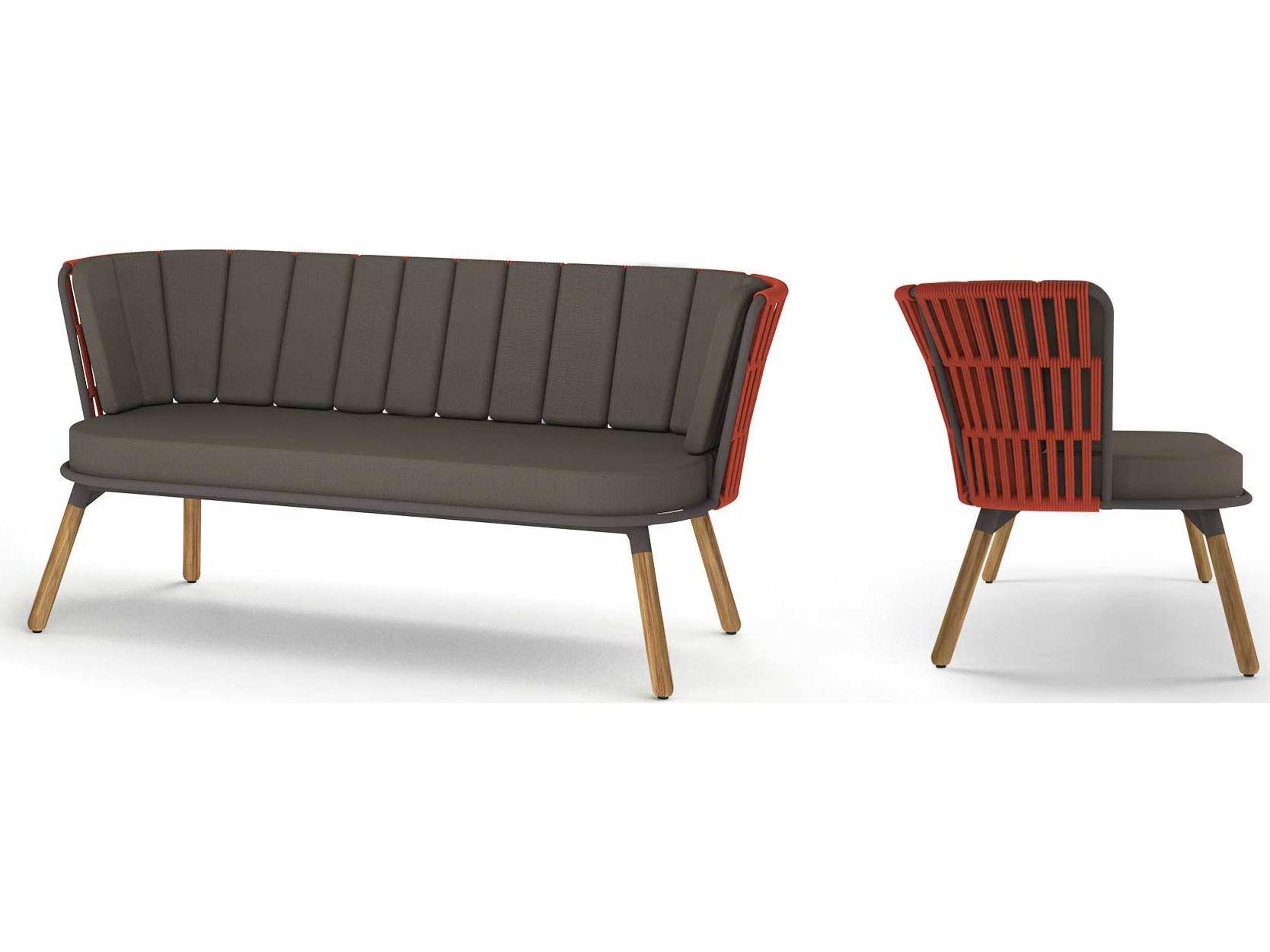 MamaGreen Daisy Rae Teak Rope Outdoor Loveseat