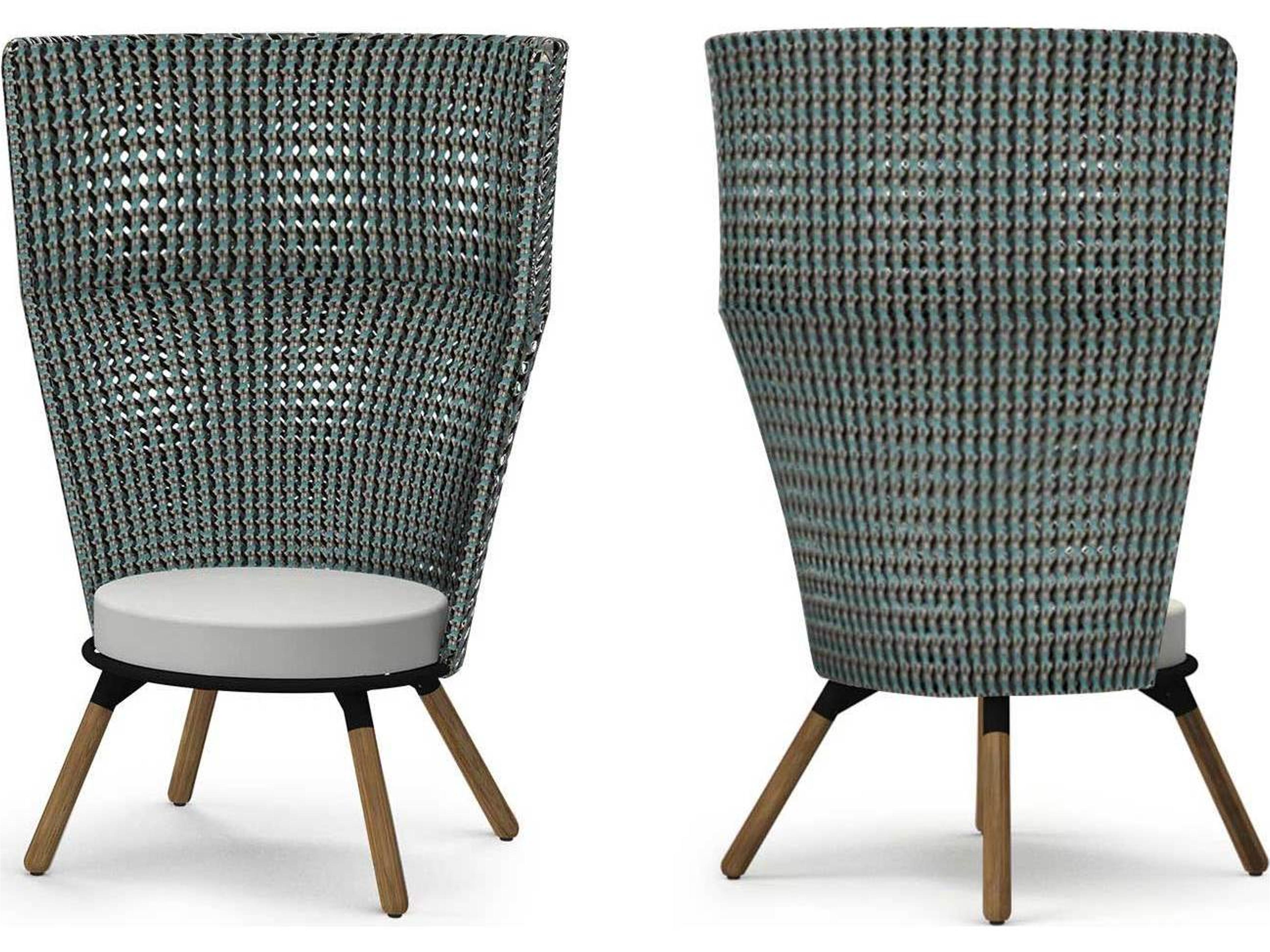 MamaGreen Daisy Mae Teak Wicker High Back Chat Outdoor Patio Lounge Chair