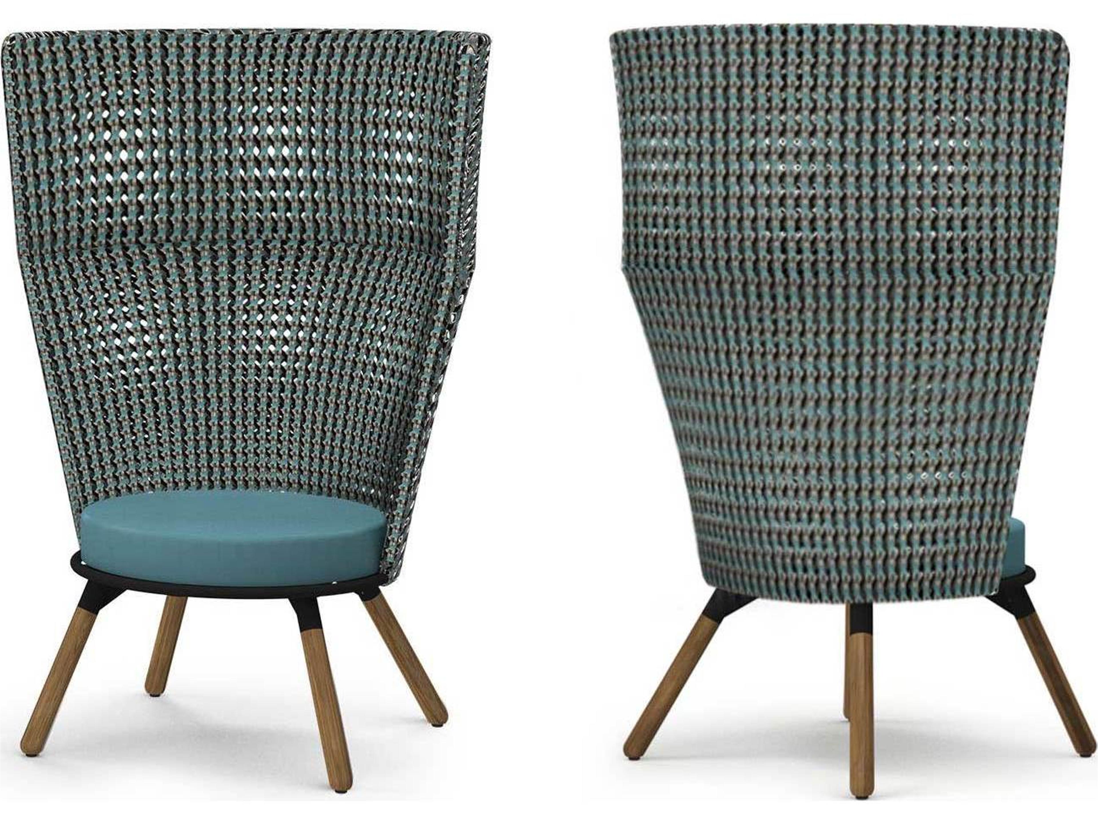 MamaGreen Daisy Mae Teak Wicker High Back Chat Outdoor Patio Lounge Chair