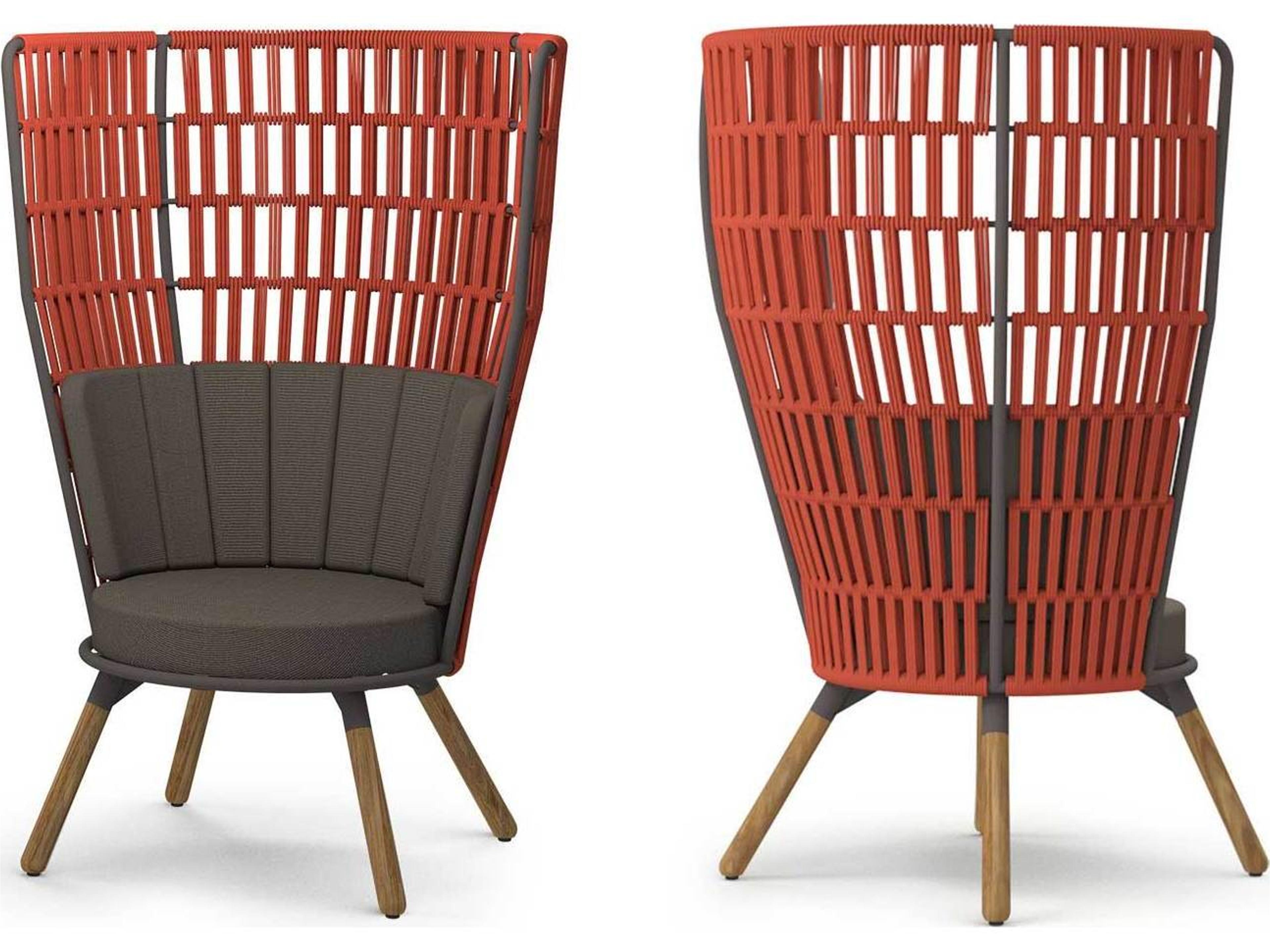 MamaGreen Daisy Rae Teak Rope High Back Chat Patio Lounge Chair