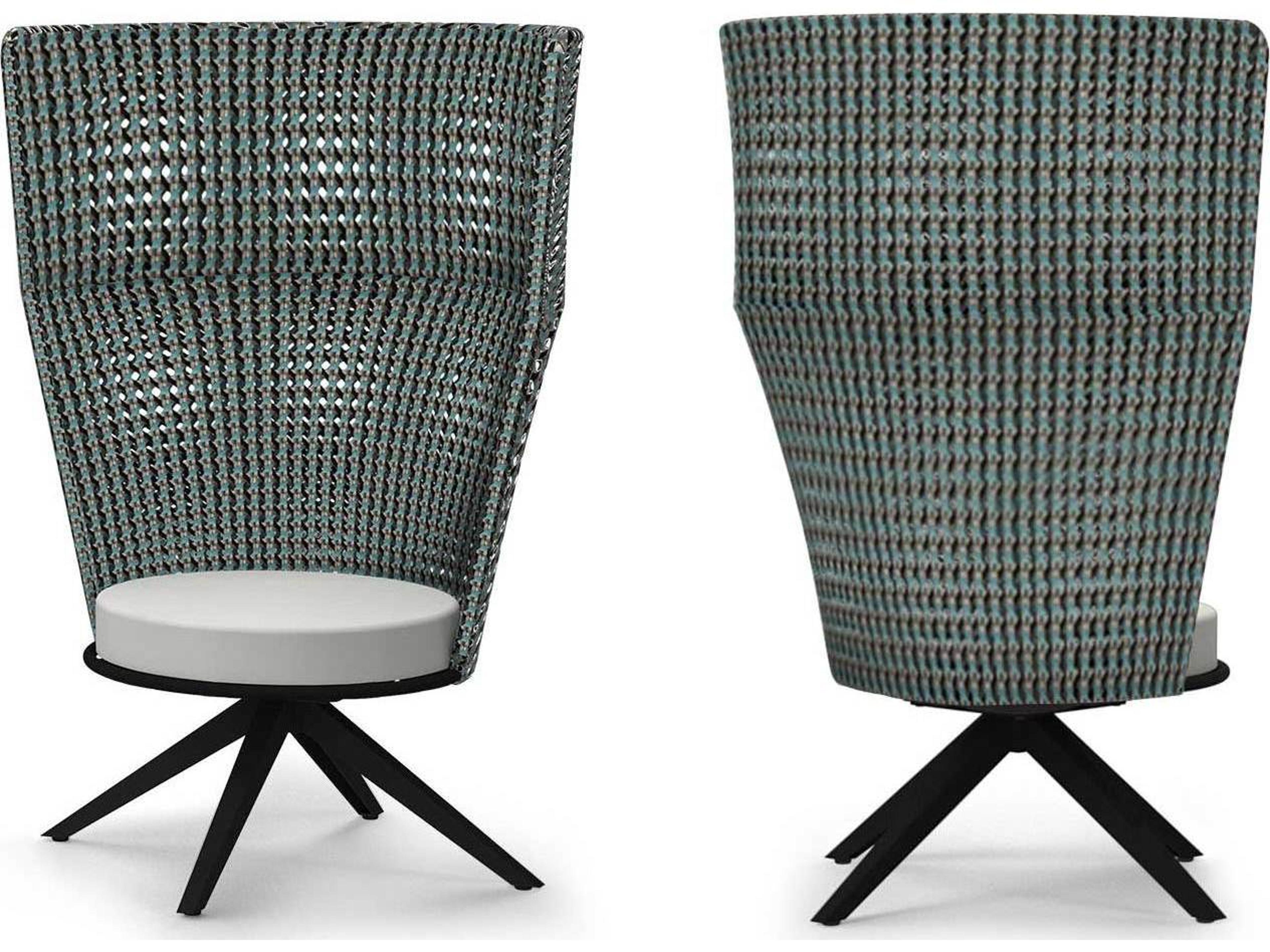 MamaGreen Daisy Mae Aluminum Wicker High Back Swivel Outdoor Lounge Chair