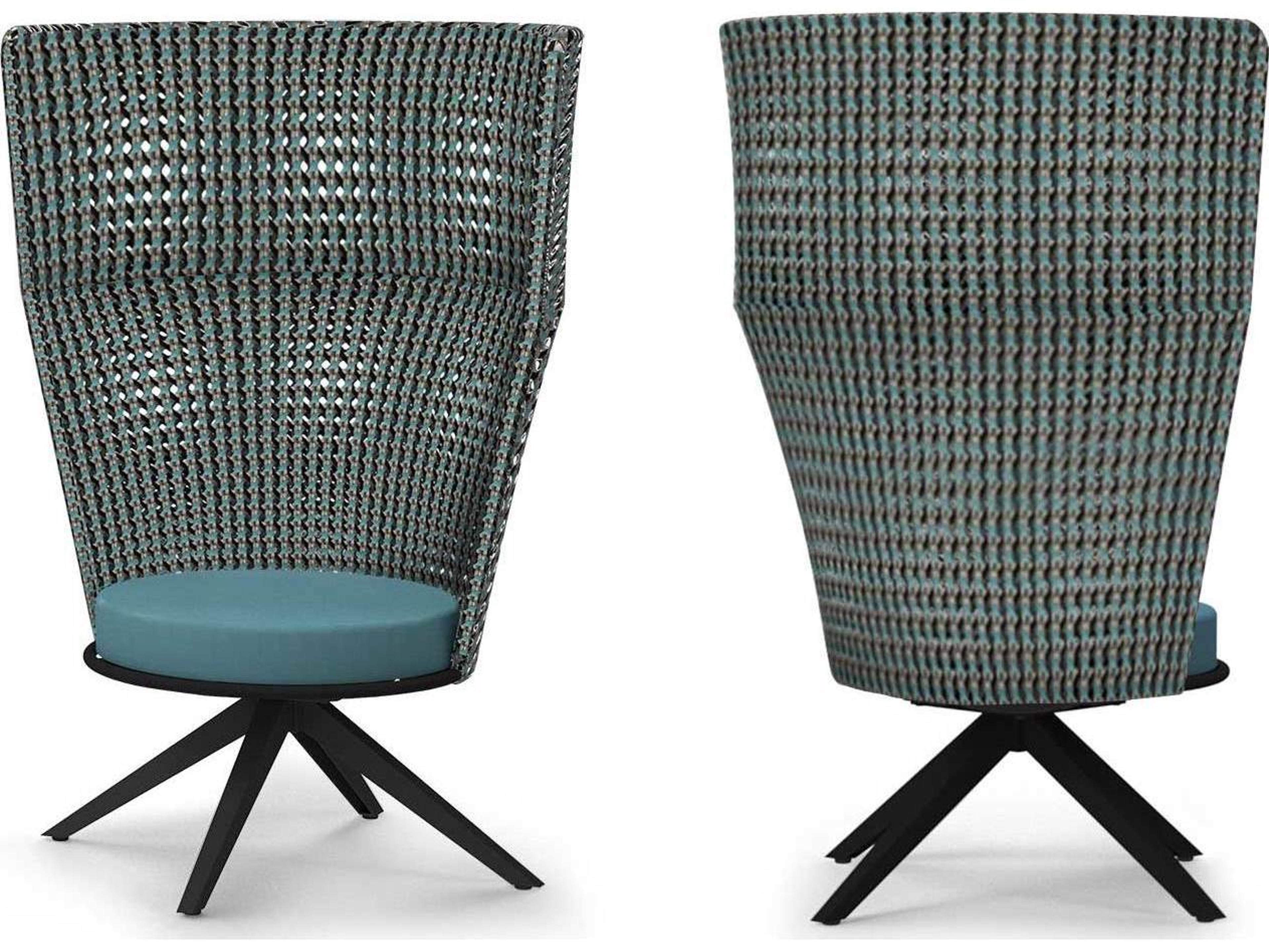 MamaGreen Daisy Mae Aluminum Wicker High Back Swivel Outdoor Lounge Chair