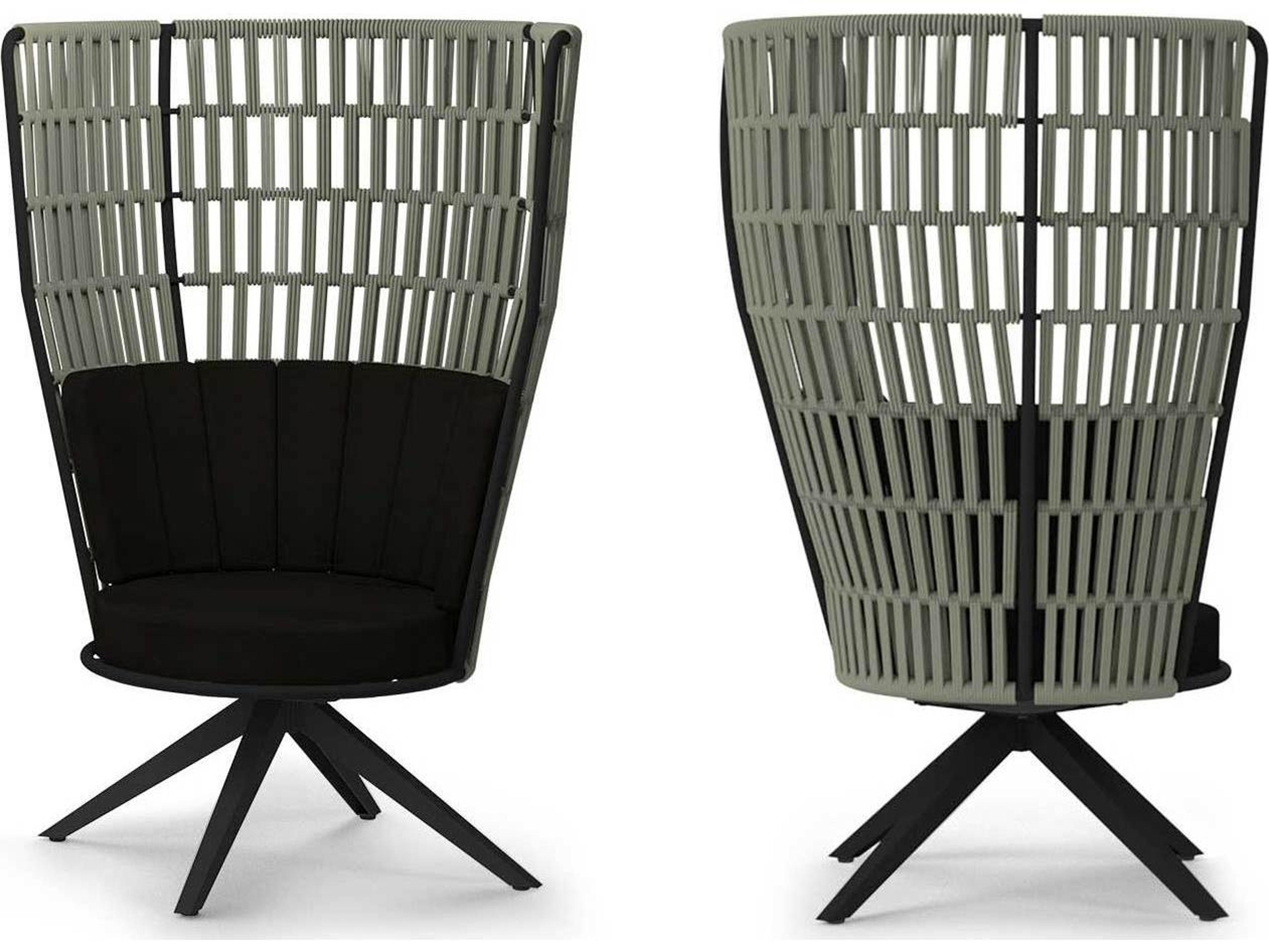 MamaGreen Daisy Rae Aluminum Rope High Back Swivel Outdoor Patio Lounge Chair