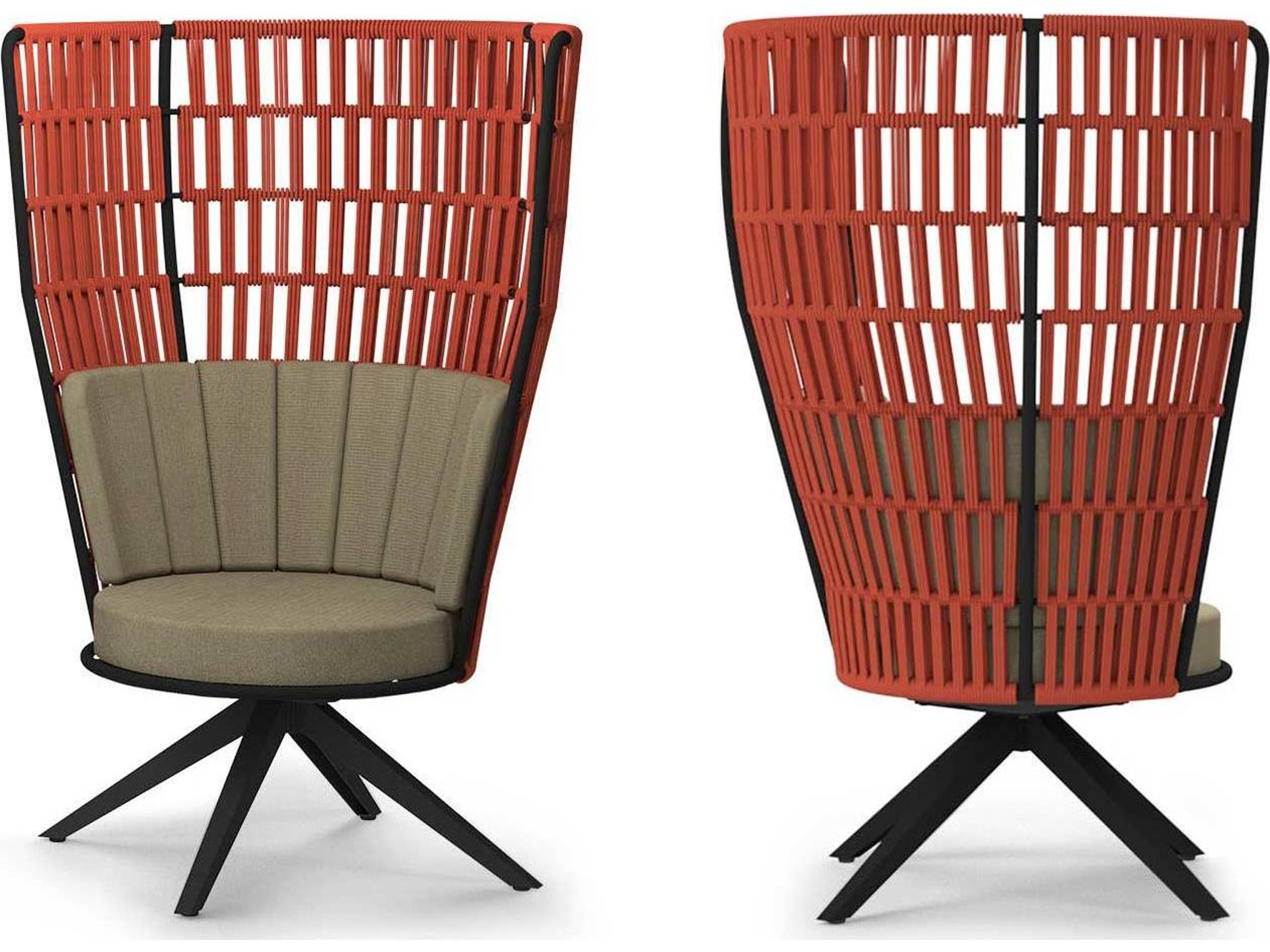 MamaGreen Daisy Rae Aluminum Rope High Back Swivel Outdoor Patio Lounge Chair