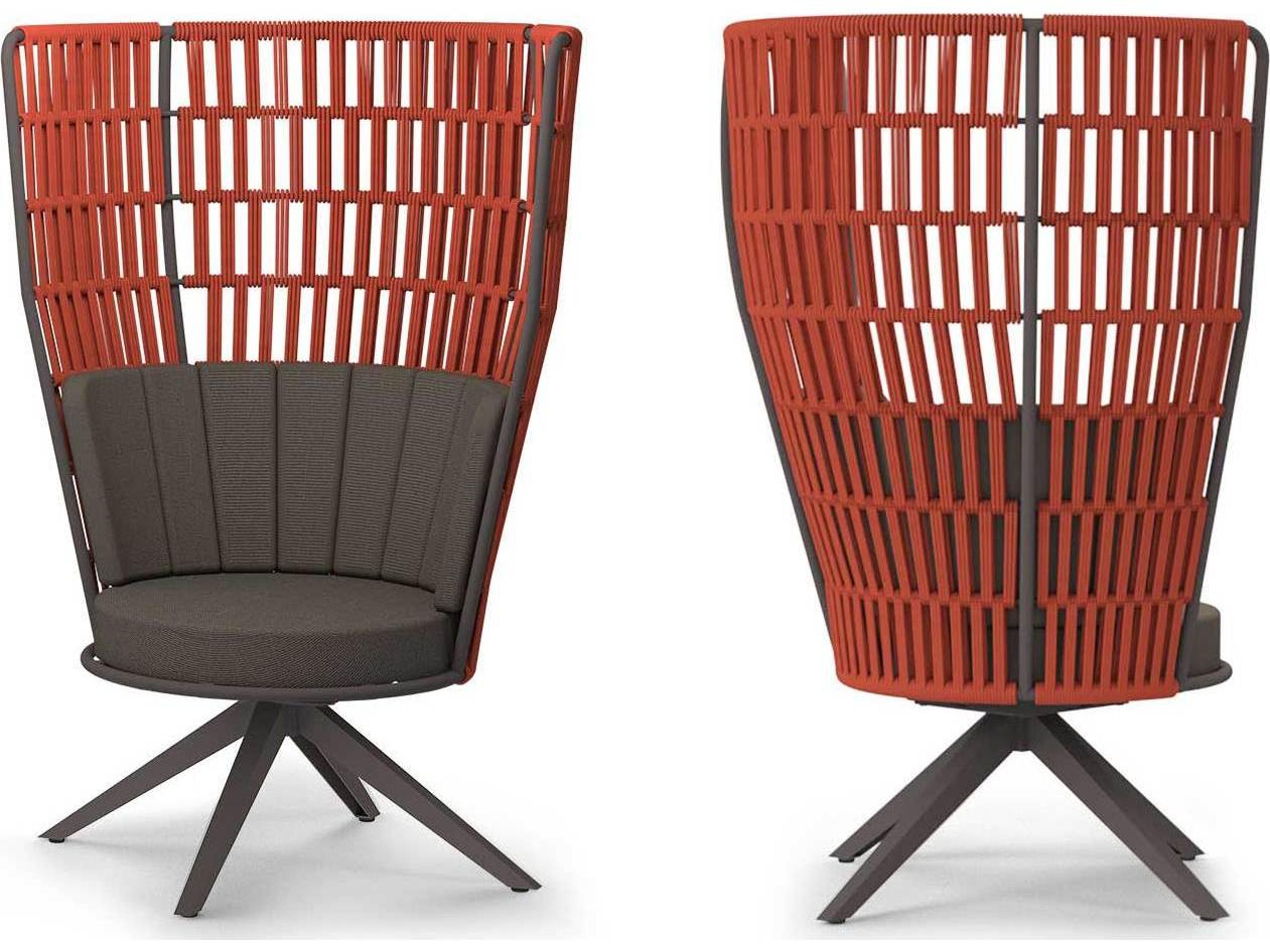 MamaGreen Daisy Rae Aluminum Rope High Back Swivel Outdoor Patio Lounge Chair