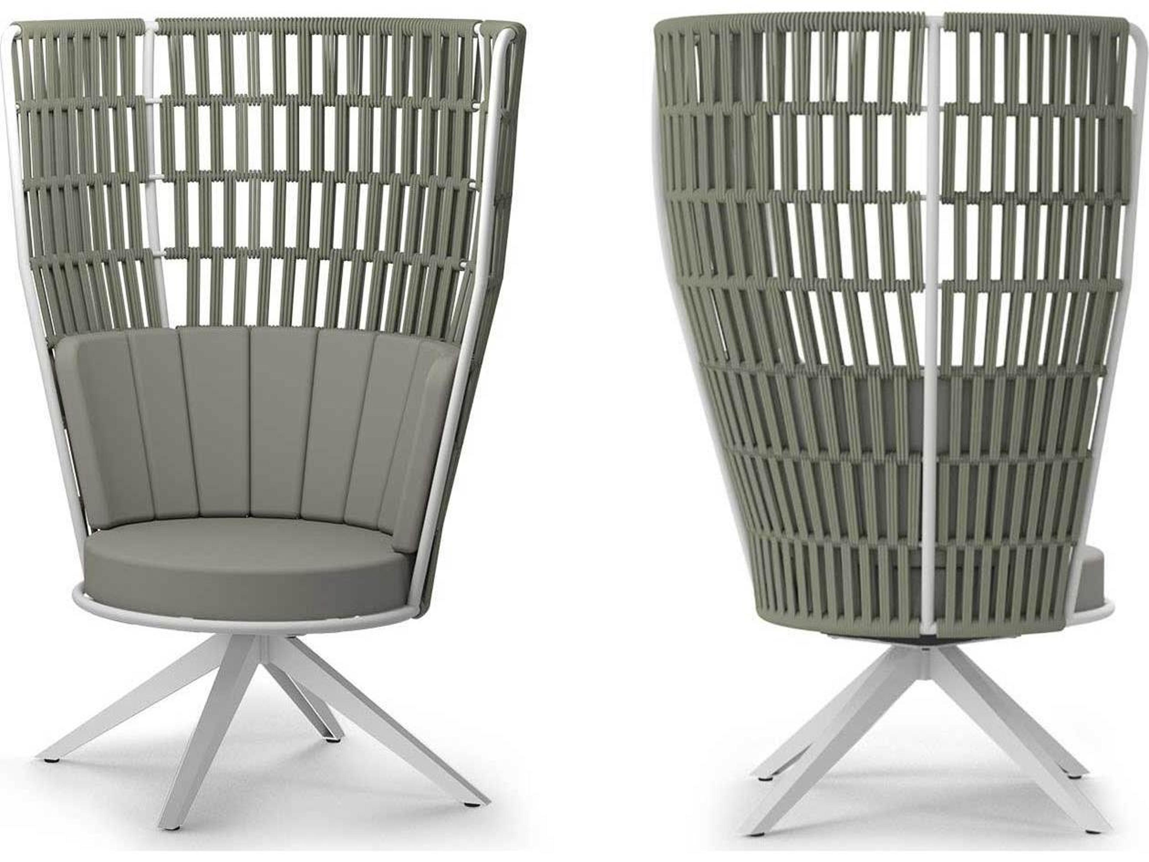 MamaGreen Daisy Rae Aluminum Rope High Back Swivel Outdoor Patio Lounge Chair