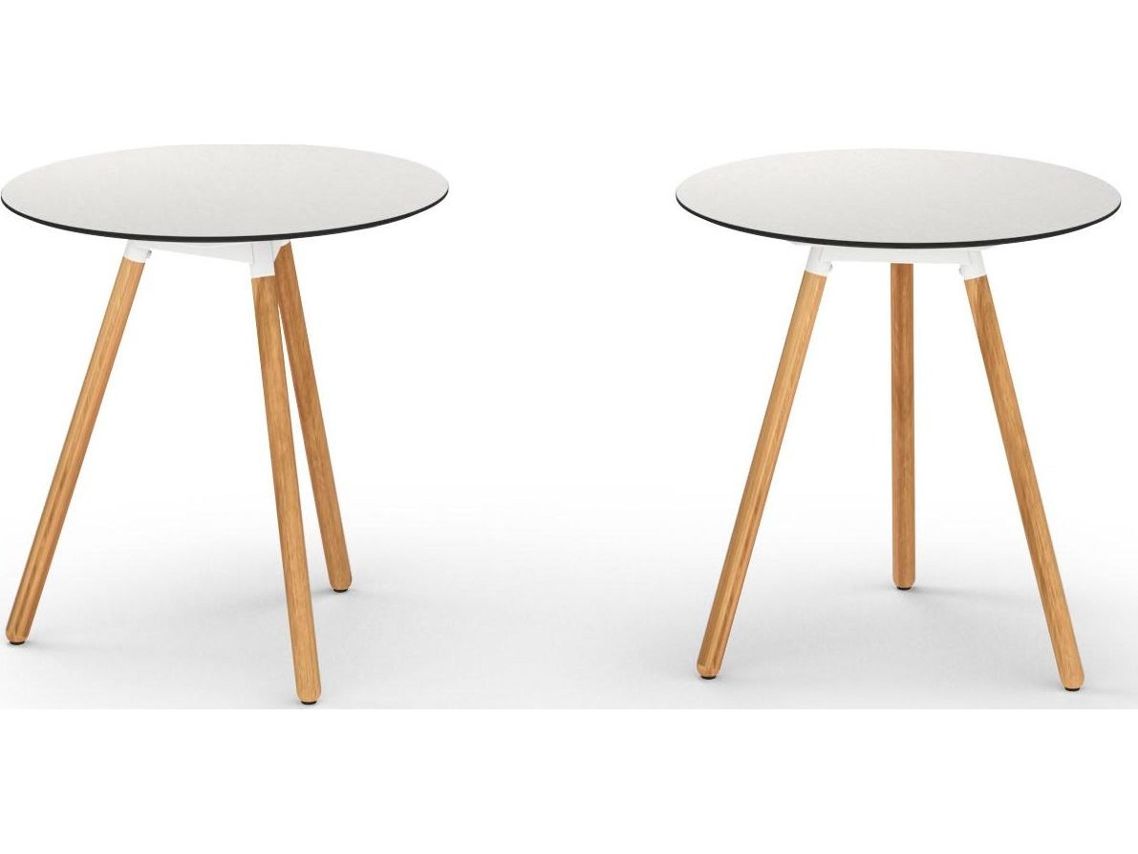 MamaGreen Daisy Aluminum Teak Round HPL Top Patio Counter Table