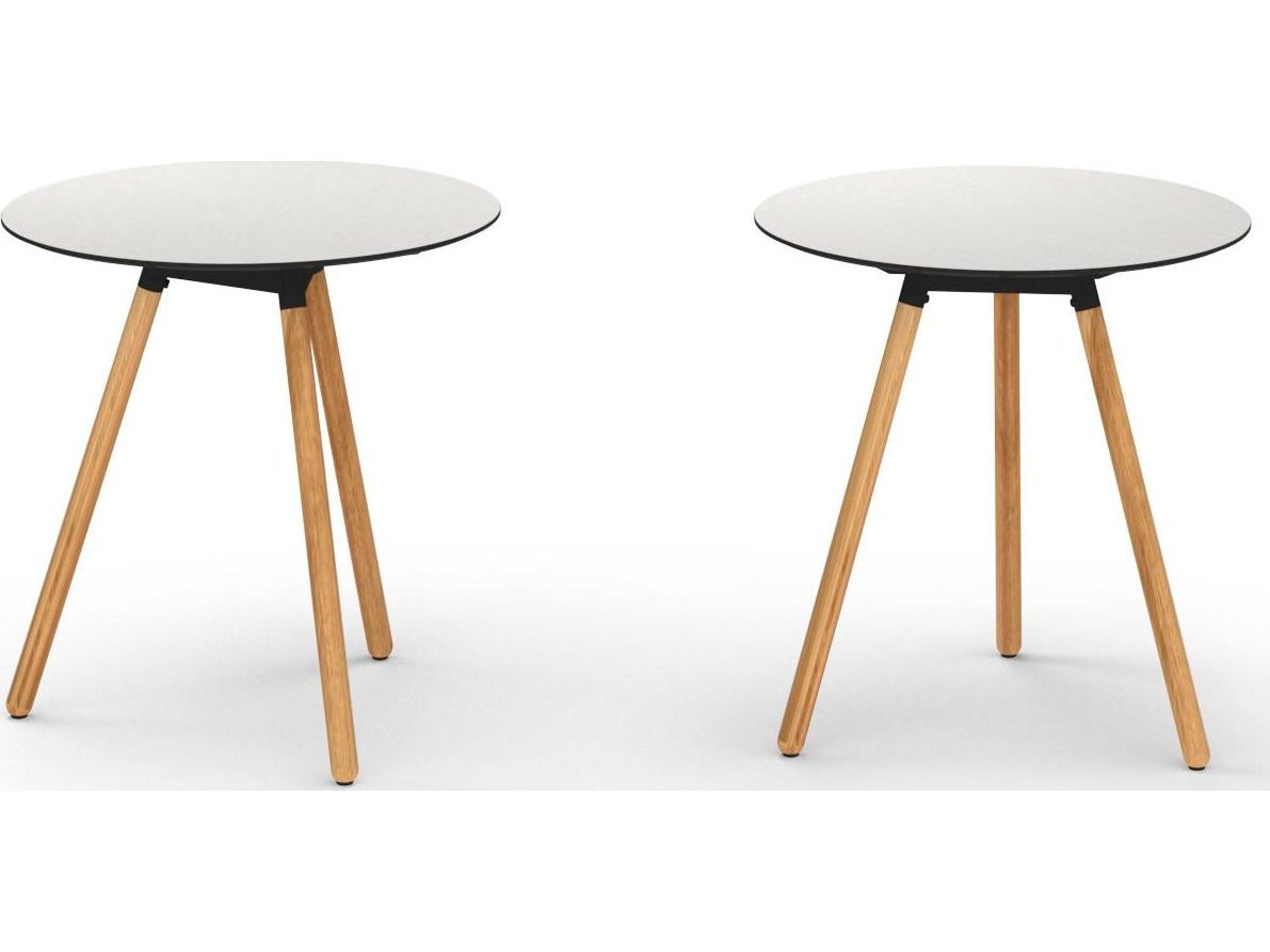 MamaGreen Daisy Aluminum Teak Round HPL Top Patio Counter Table