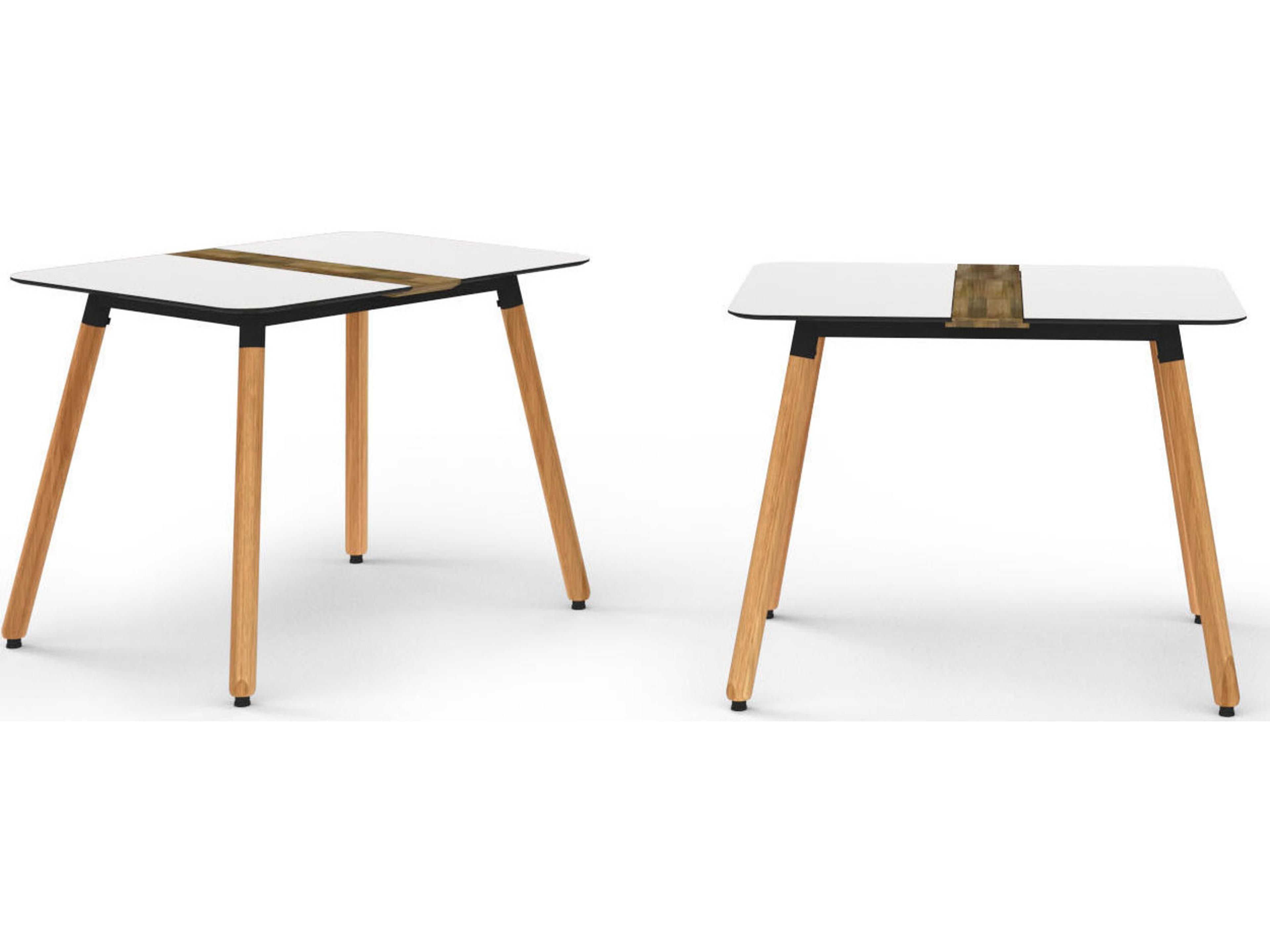 MamaGreen Daisy Aluminum Teak Rectangular HPL Top Patio Dining Table