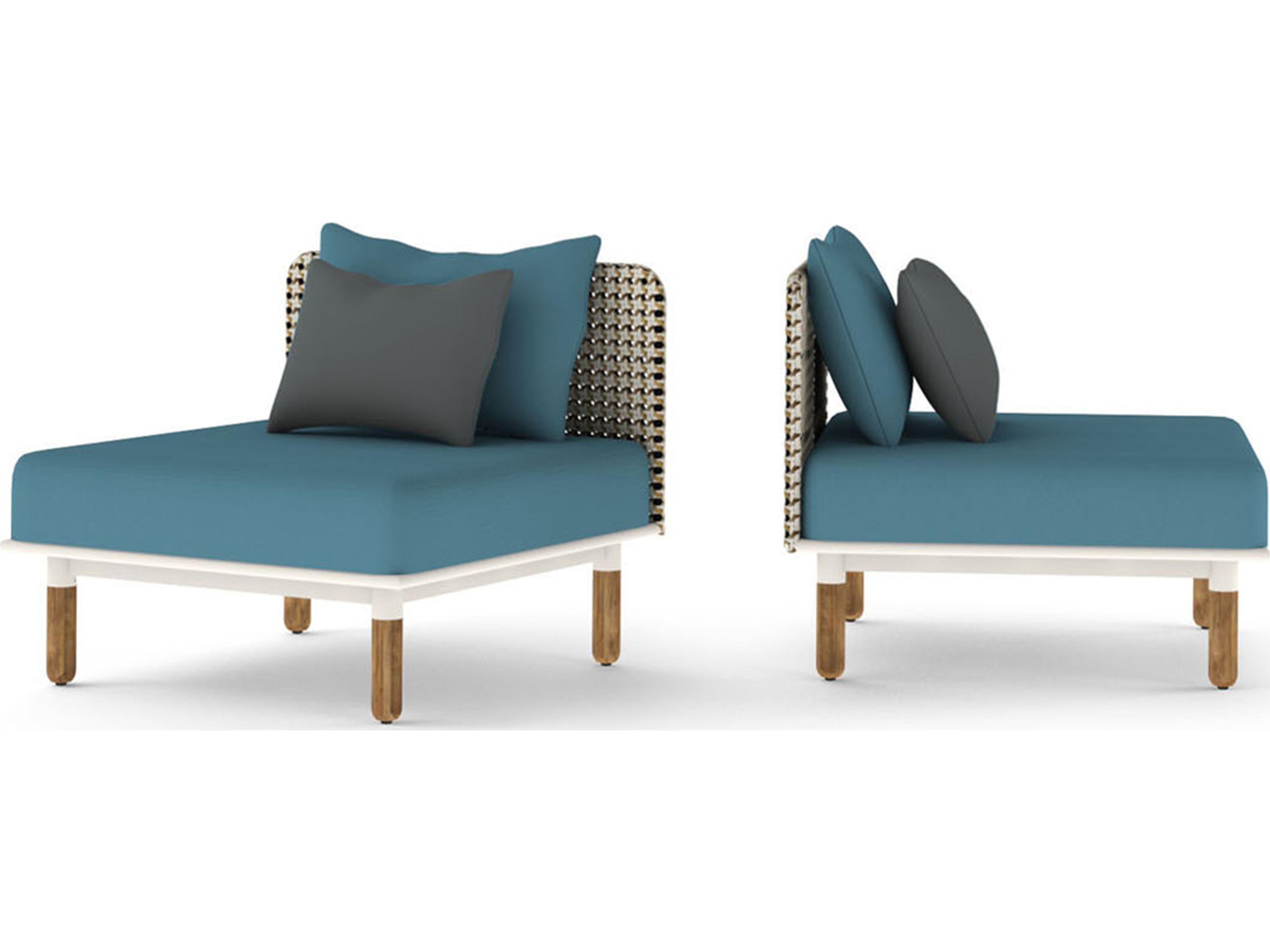 MamaGreen Daisy Mae Deep Seating Mae Teak Wicker Modular Outdoor Lounge Chair