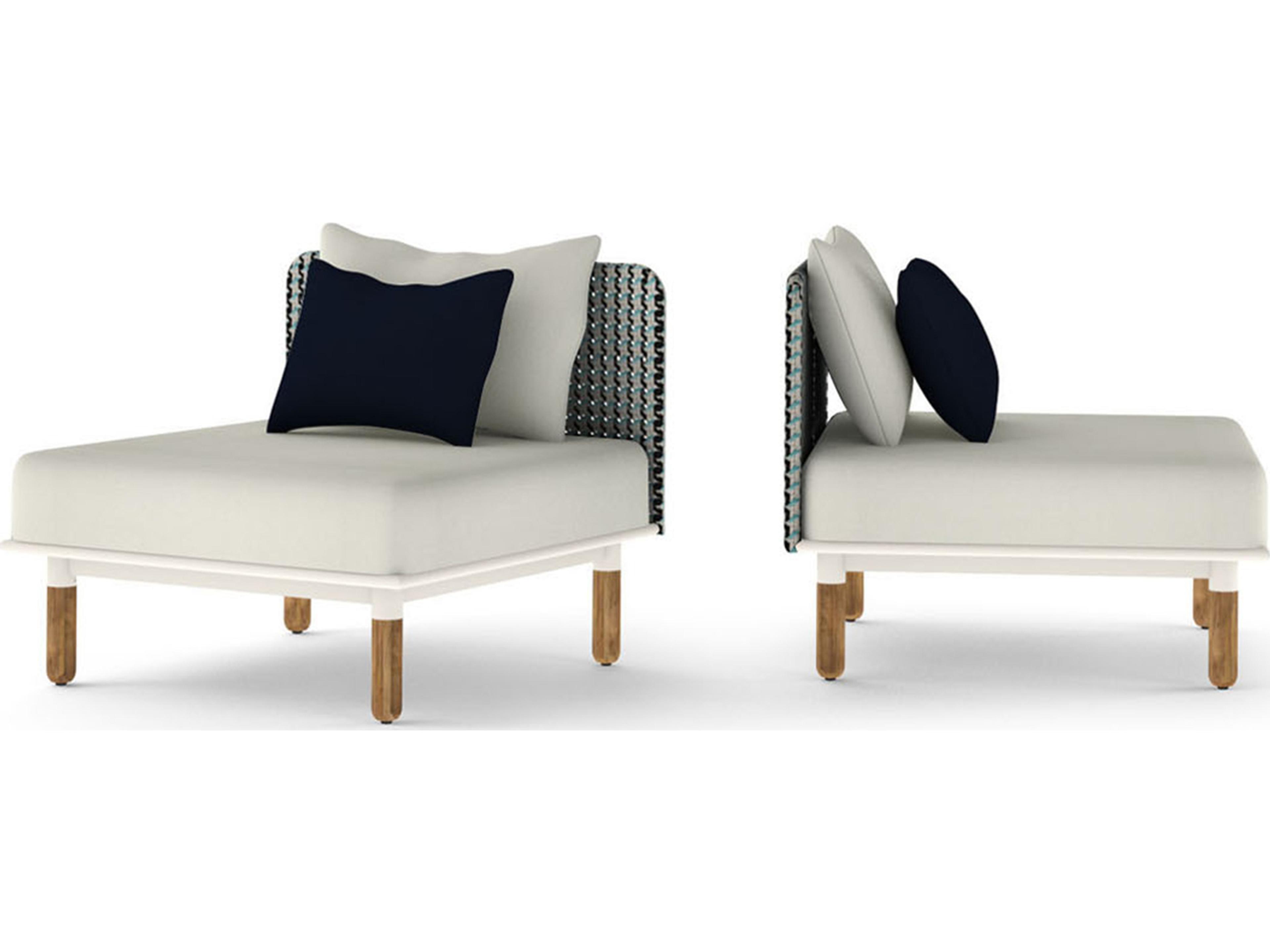 MamaGreen Daisy Mae Deep Seating Mae Teak Wicker Modular Outdoor Lounge Chair