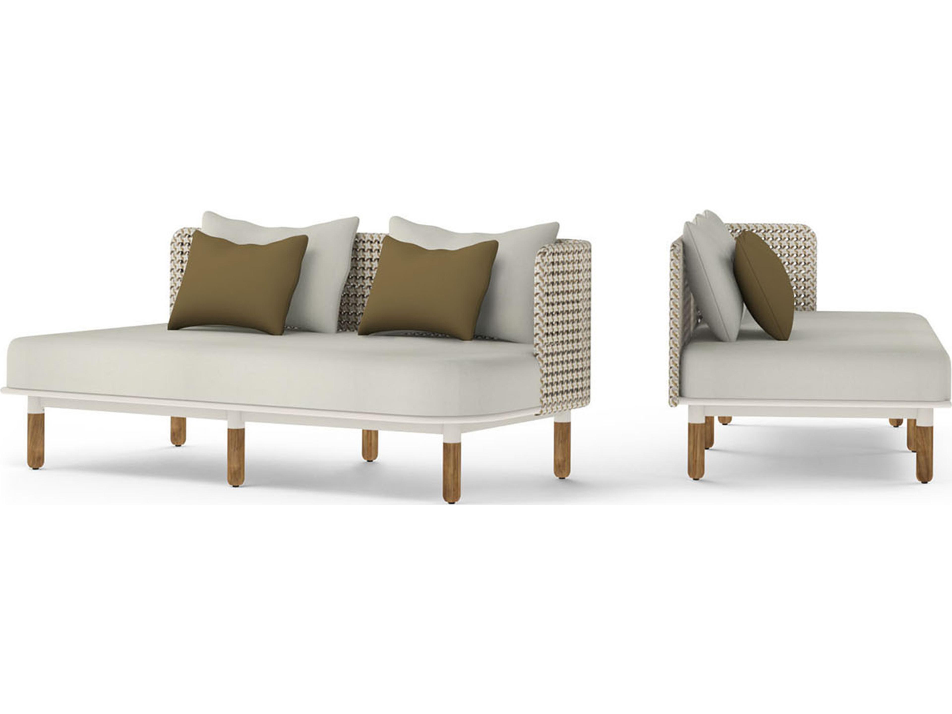 MamaGreen Daisy Mae Deep Seating Teak Wicker Left Hand Patio Loveseat