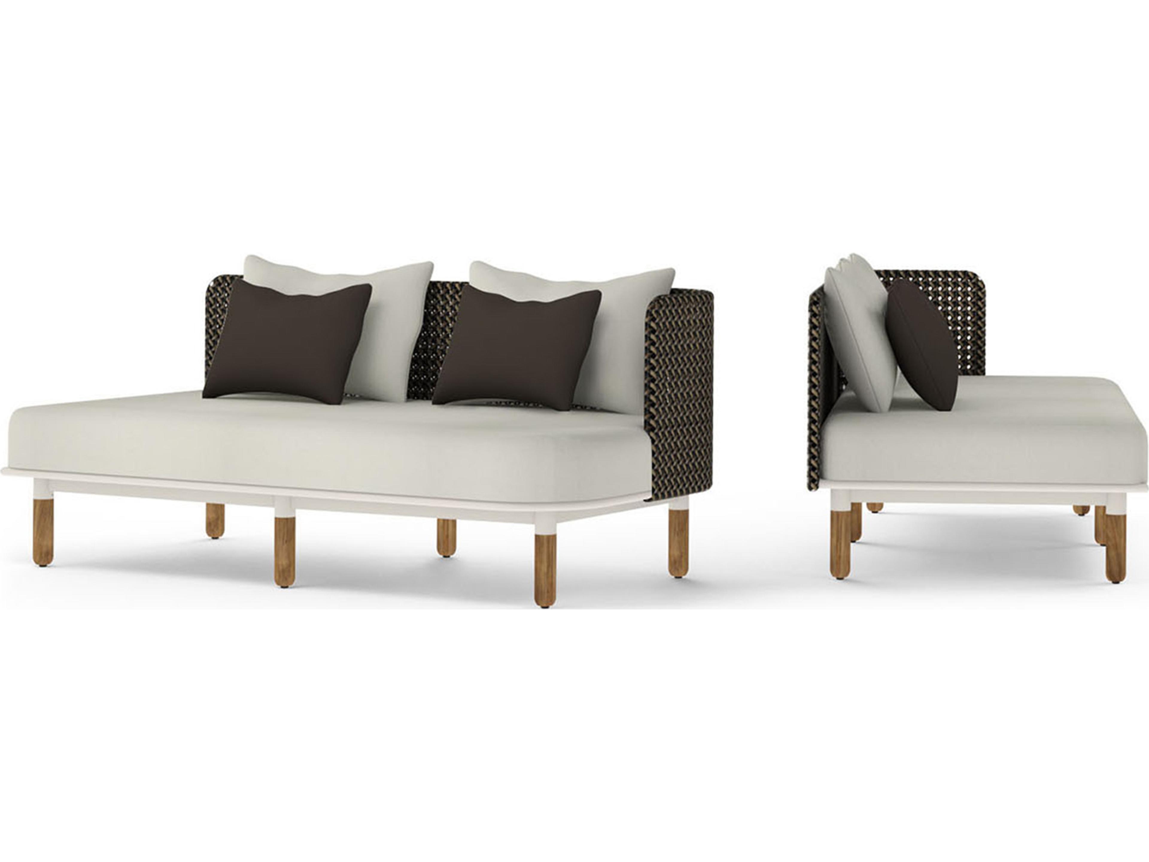 MamaGreen Daisy Mae Deep Seating Teak Wicker Left Hand Patio Loveseat