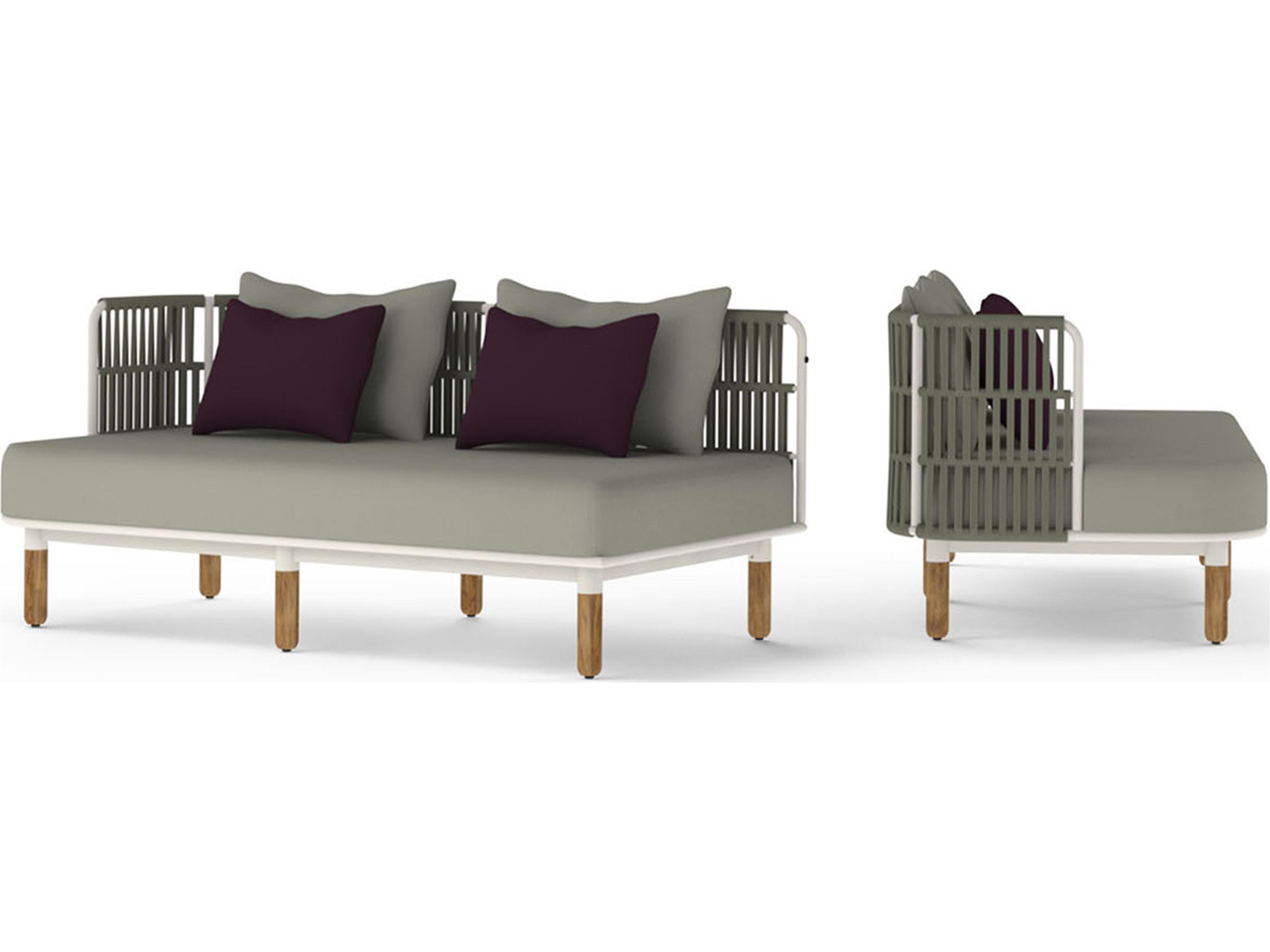 MamaGreen Daisy Rae Deep Seating Teak Rope Right Hand Outdoor Loveseat