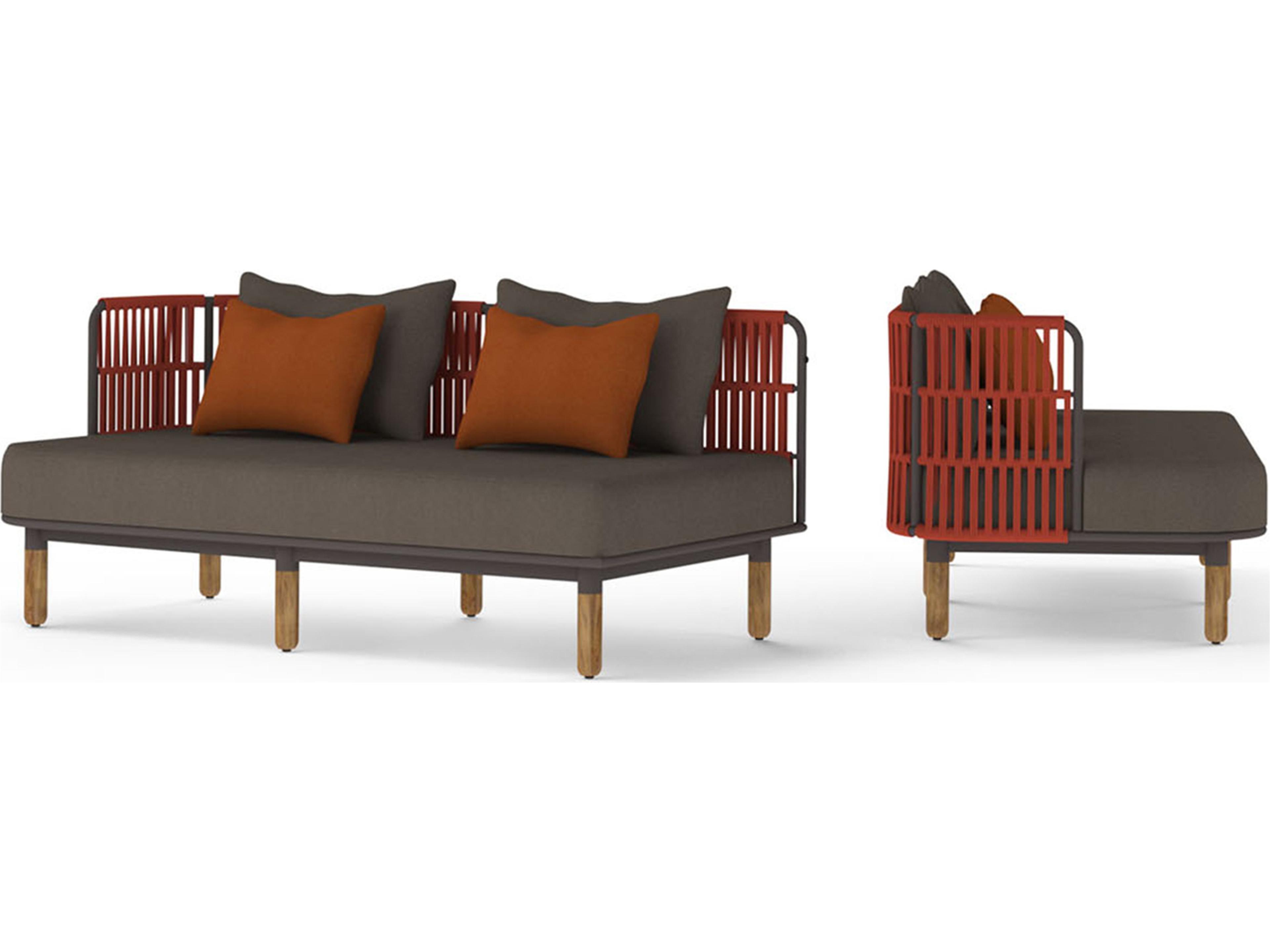 MamaGreen Daisy Rae Deep Seating Teak Rope Right Hand Outdoor Loveseat