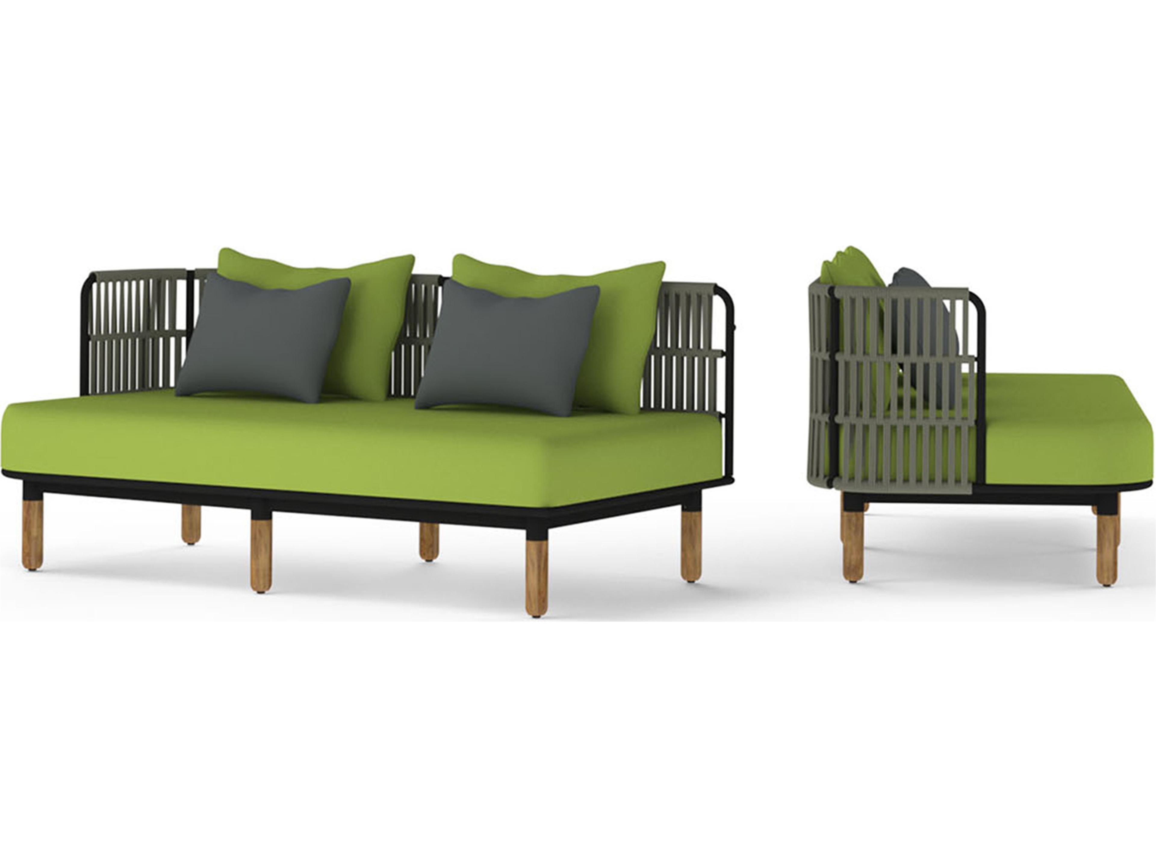 MamaGreen Daisy Rae Deep Seating Teak Rope Right Hand Outdoor Loveseat