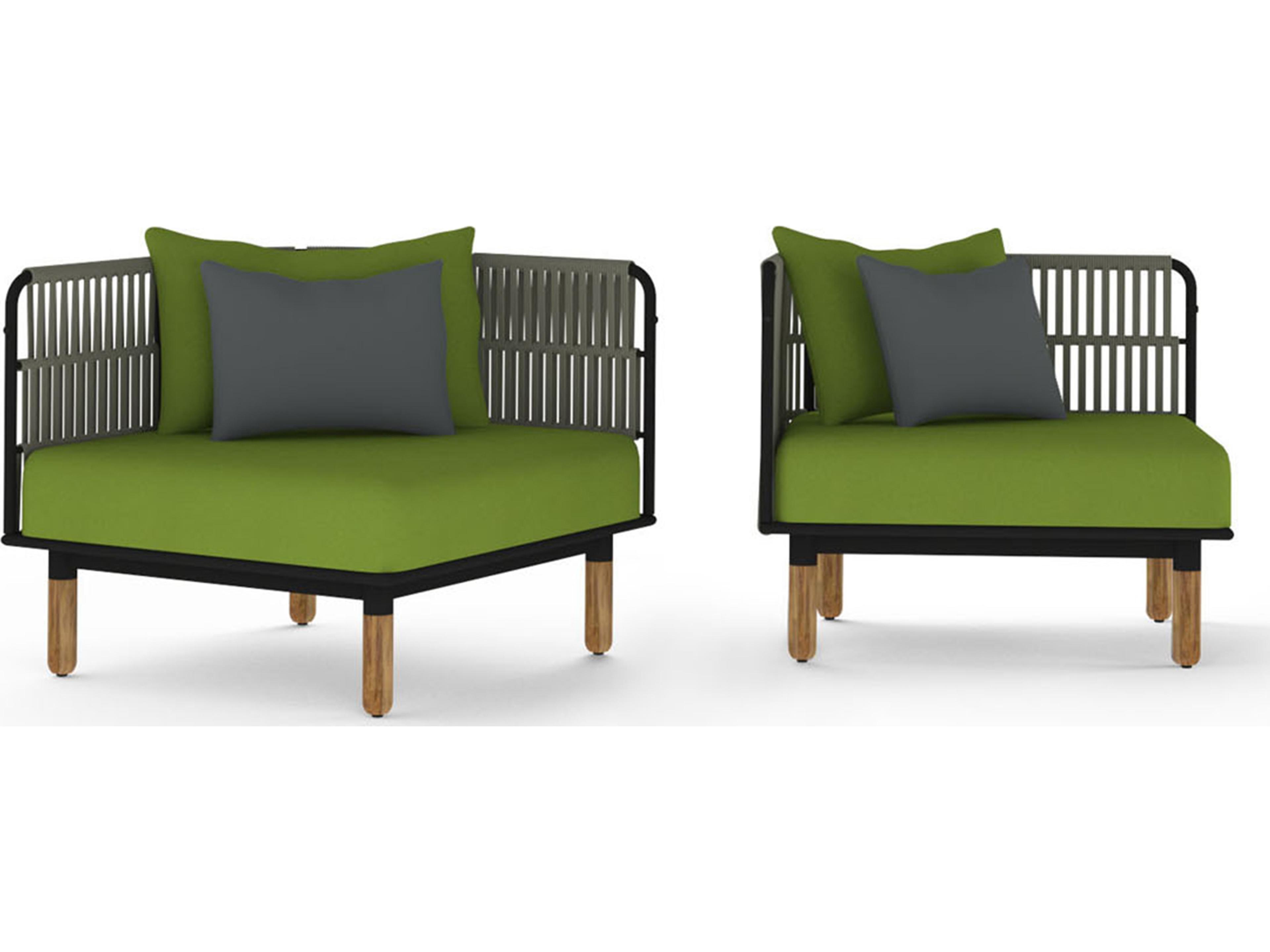 MamaGreen Daisy Rae Deep Seating Teak Rope Corner Outdoor Patio Lounge Chair