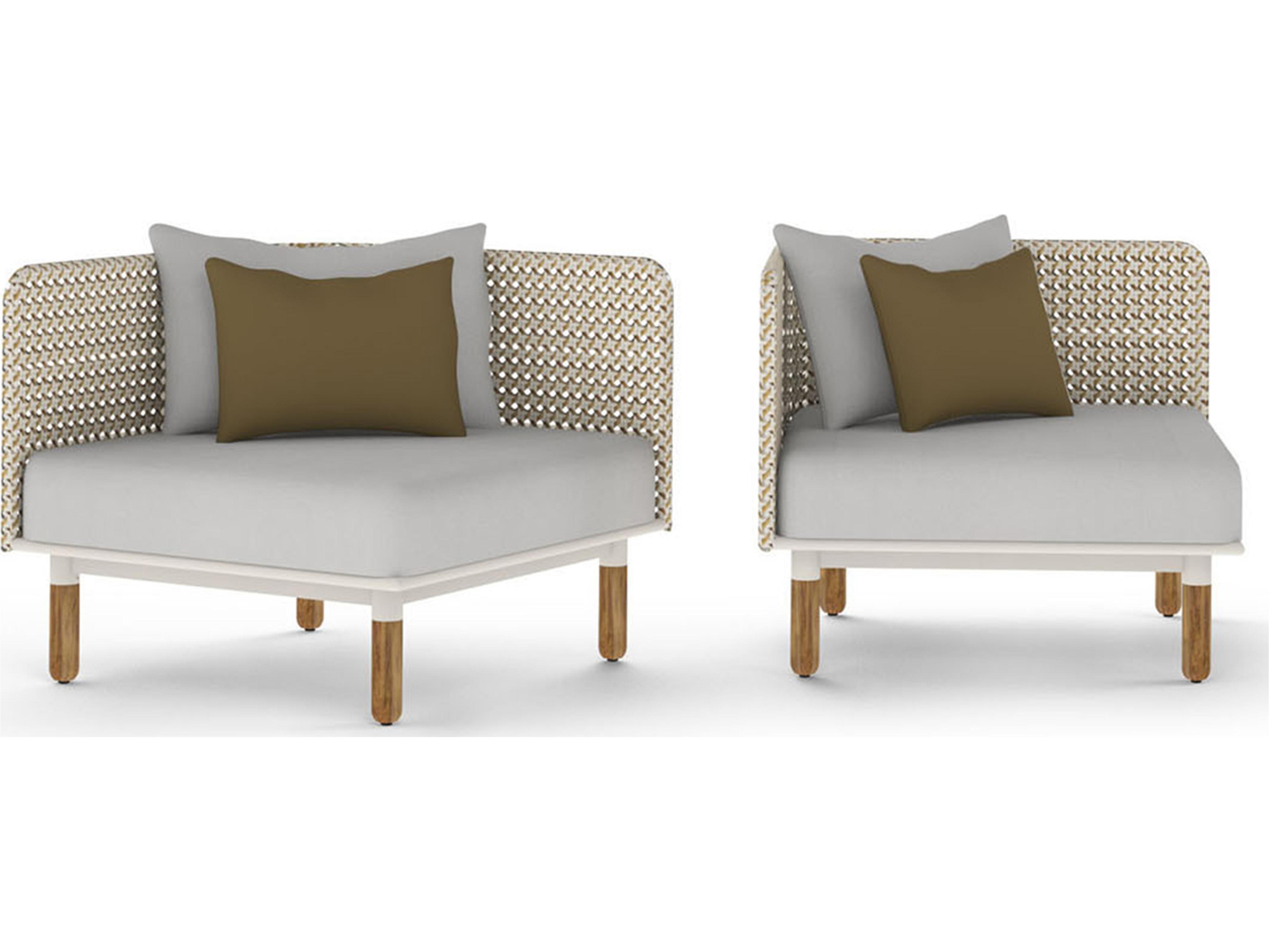 MamaGreen Daisy Mae Deep Seating Teak Wicker Corner Patio Lounge Chair