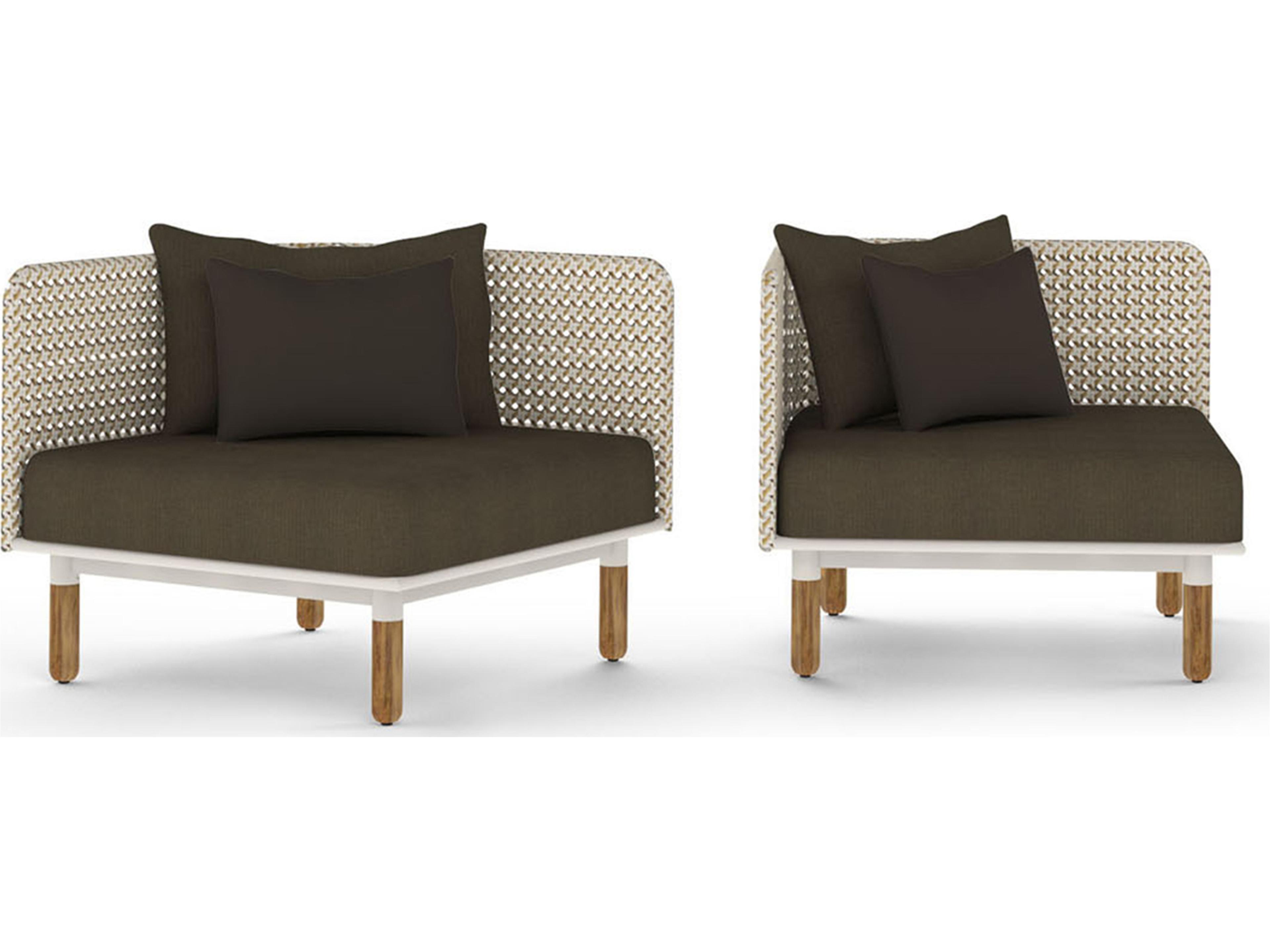 MamaGreen Daisy Mae Deep Seating Teak Wicker Corner Patio Lounge Chair