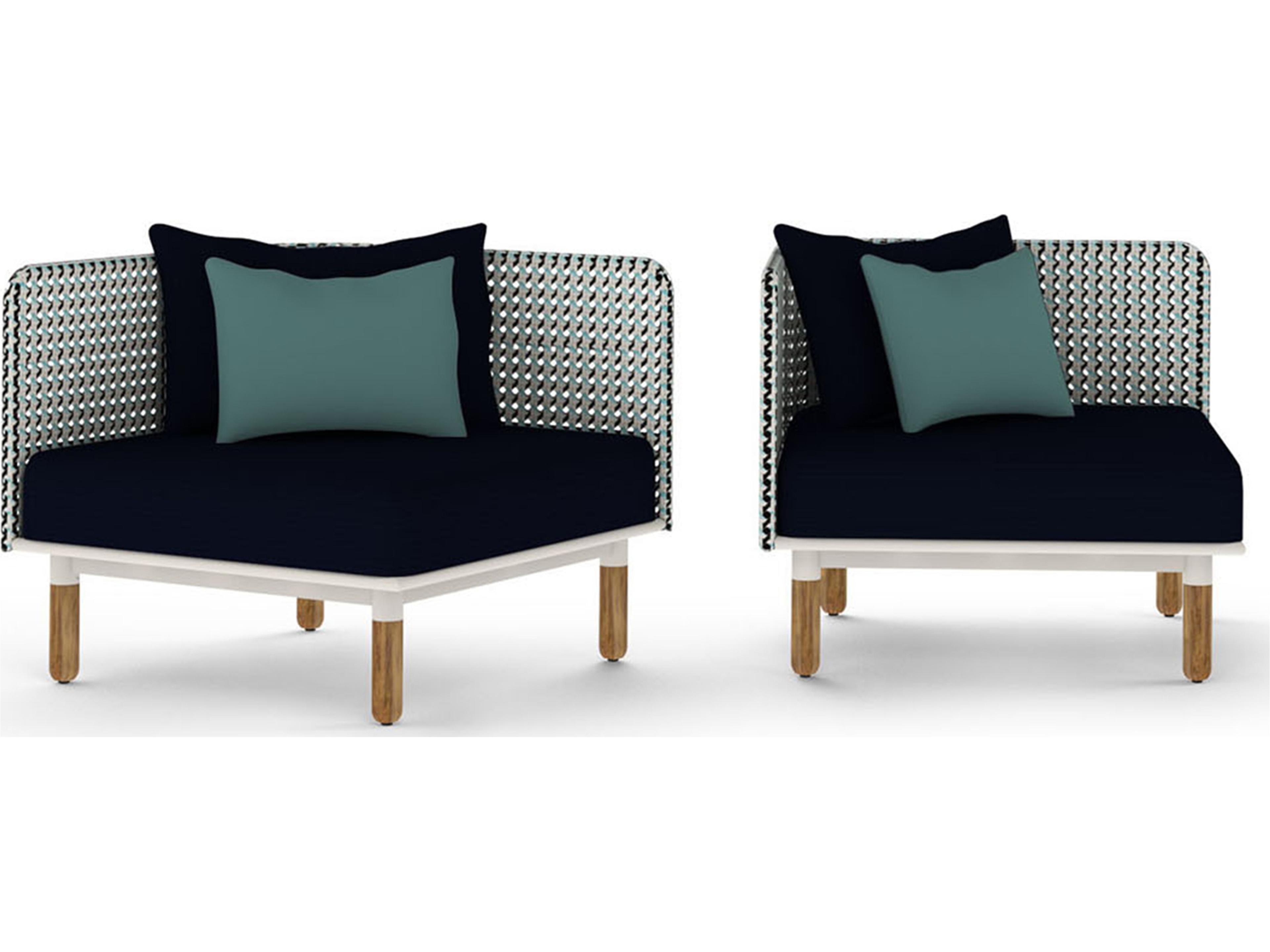 MamaGreen Daisy Mae Deep Seating Teak Wicker Corner Patio Lounge Chair