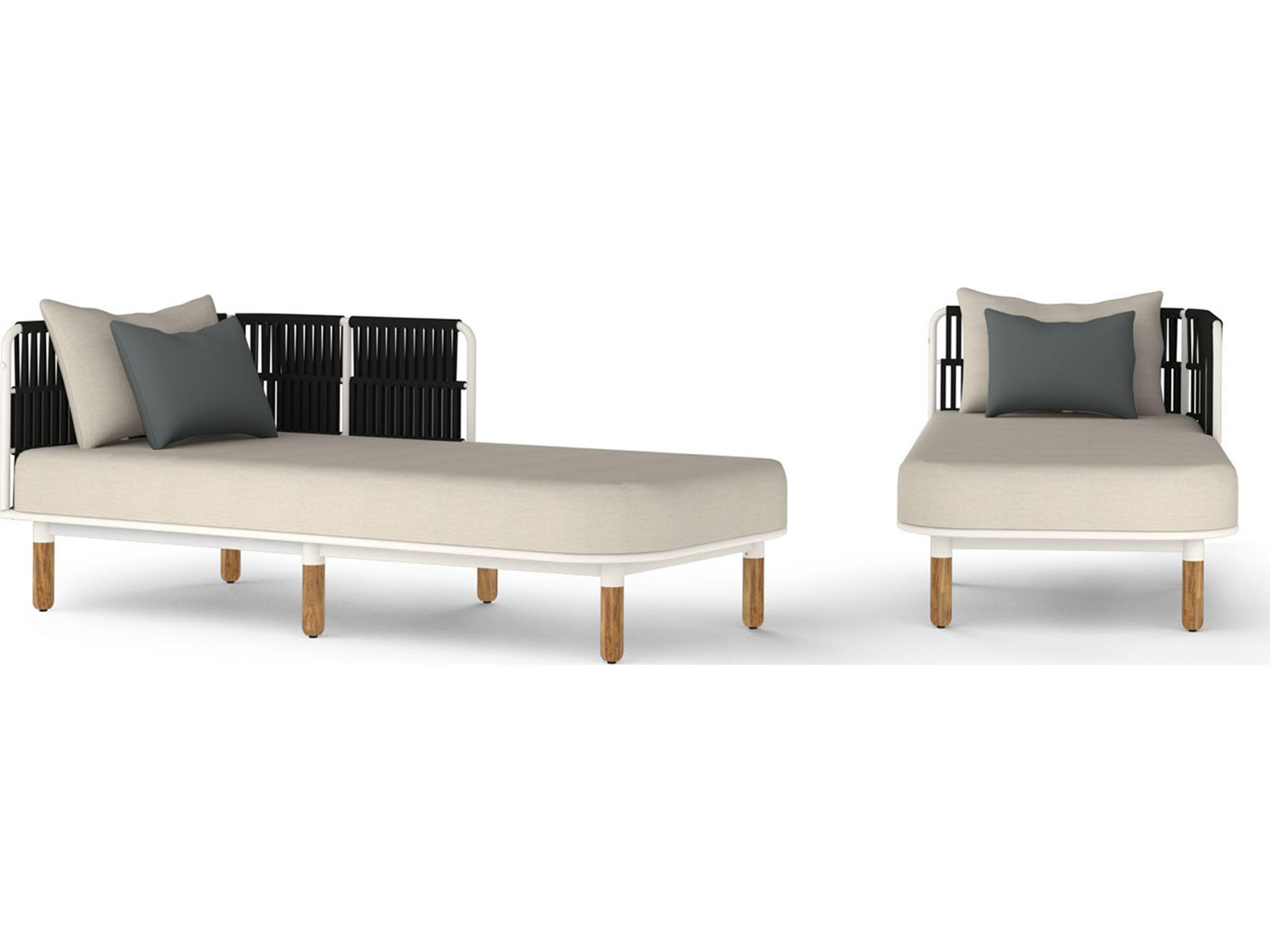 MamaGreen Daisy Rae Deep Seating Teak Rope Left Hand Patio Chaise Lounge