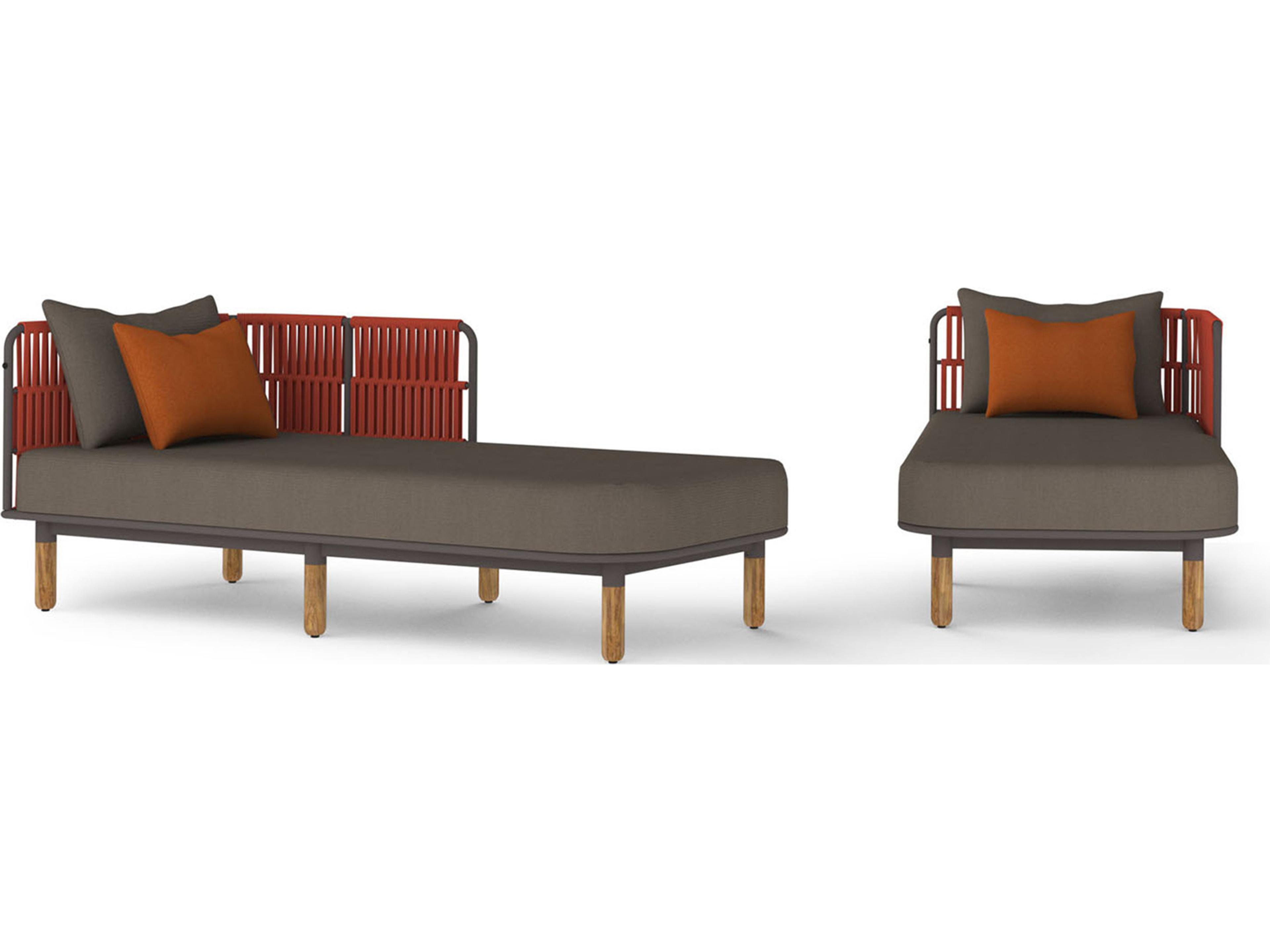 MamaGreen Daisy Rae Deep Seating Teak Rope Left Hand Patio Chaise Lounge