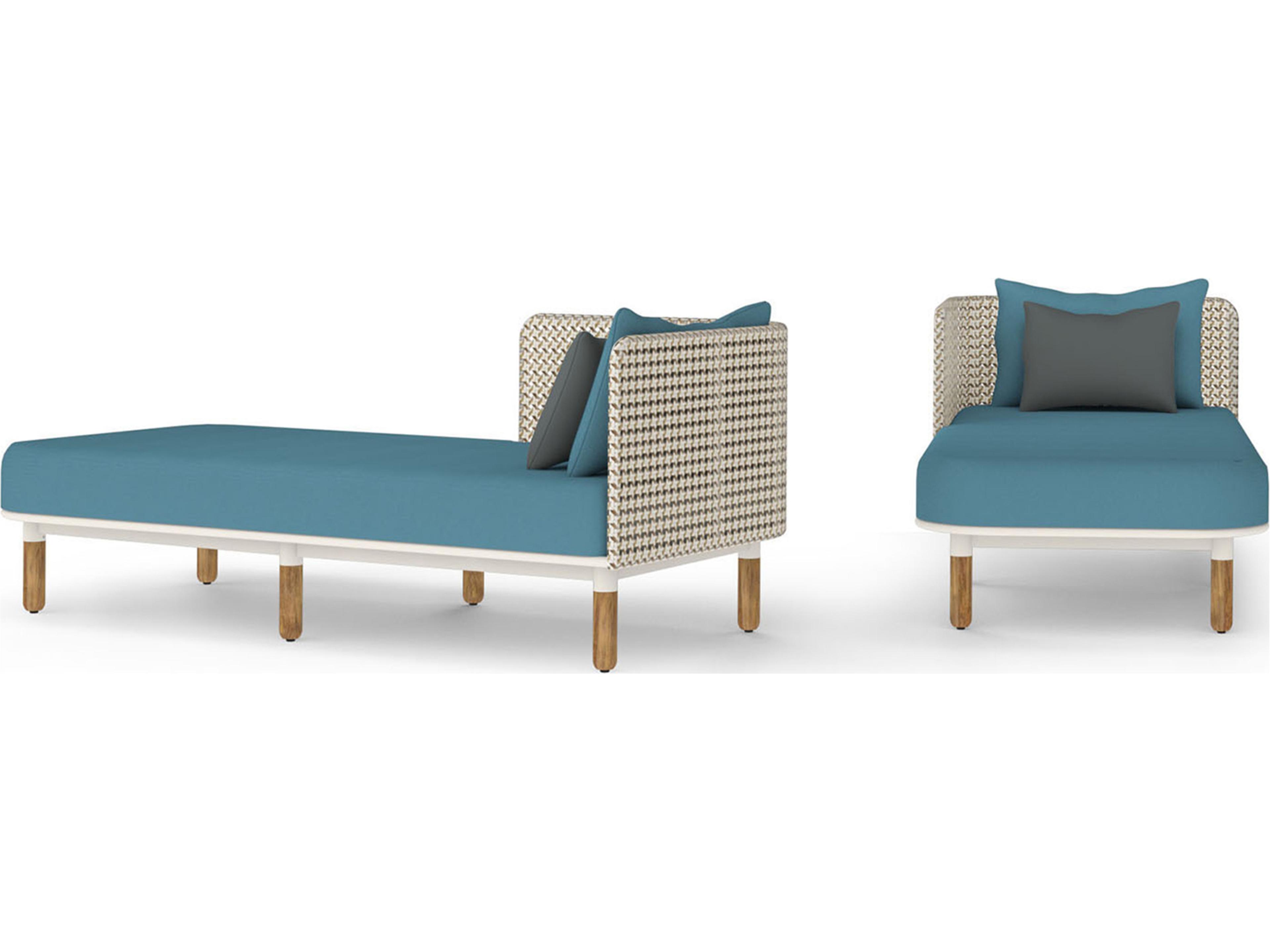 MamaGreen Daisy Mae Deep Seating Teak Wicker Right Hand Patio Chaise Lounge