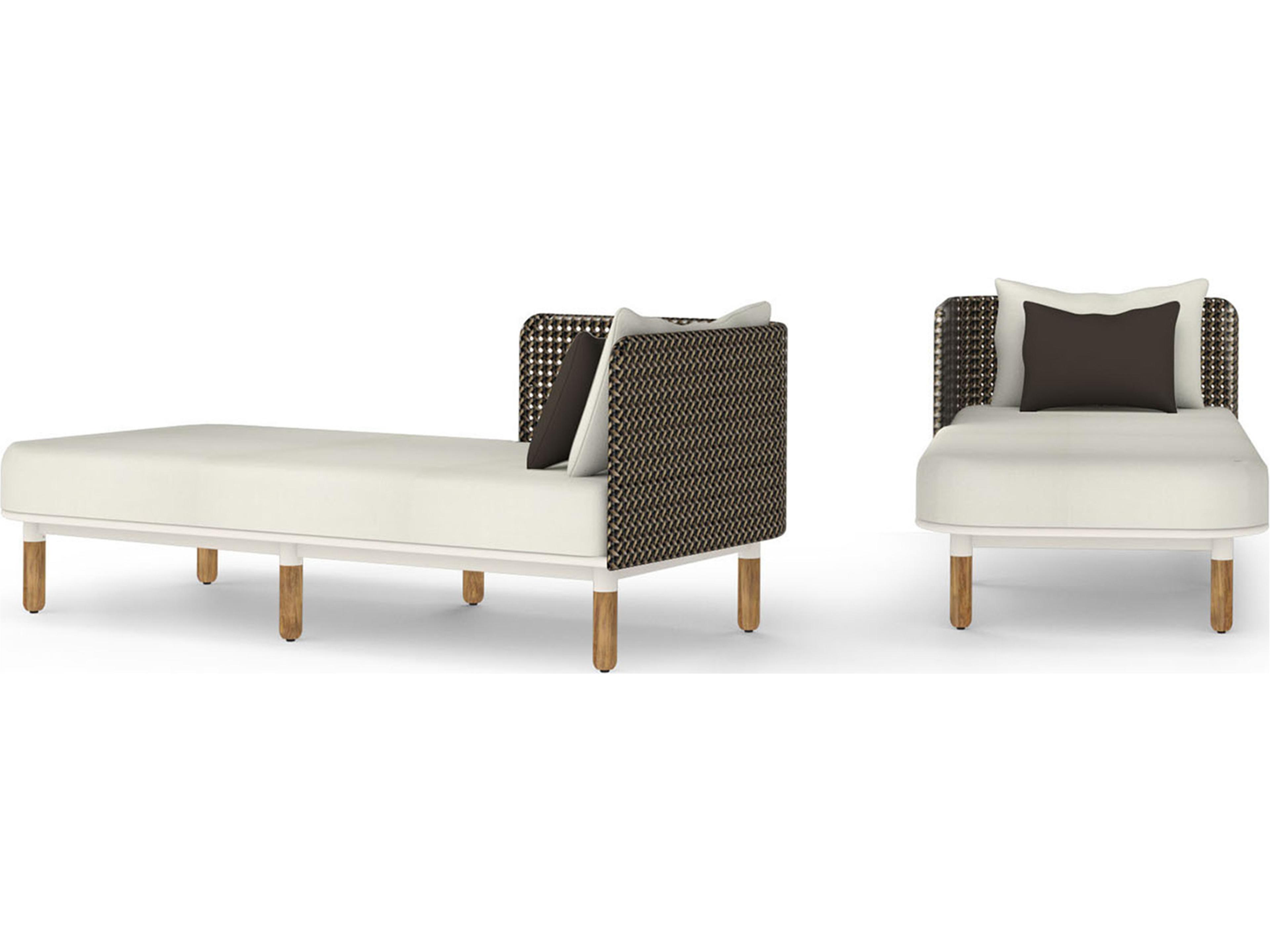 MamaGreen Daisy Mae Deep Seating Teak Wicker Right Hand Patio Chaise Lounge