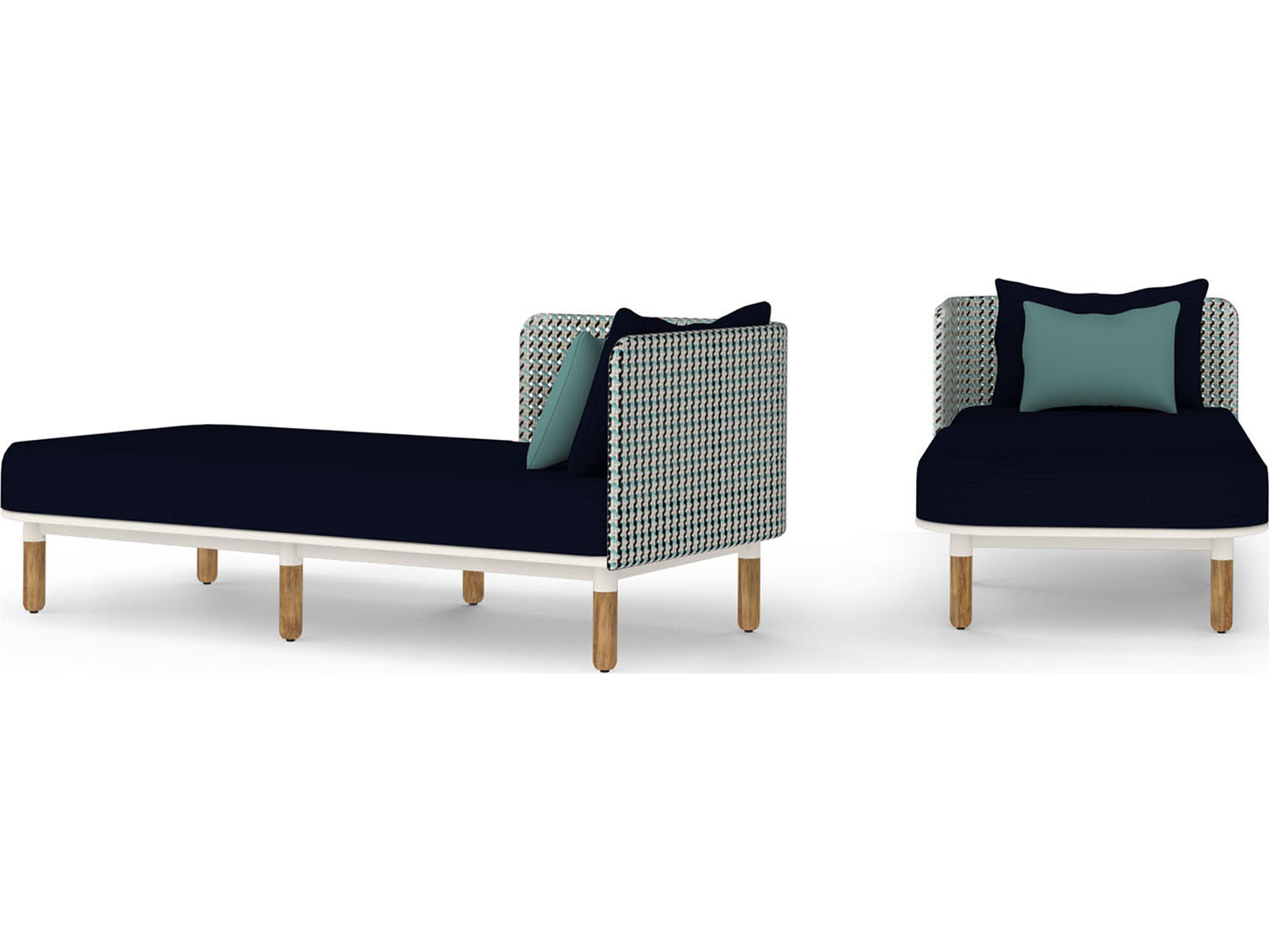 MamaGreen Daisy Mae Deep Seating Teak Wicker Right Hand Patio Chaise Lounge