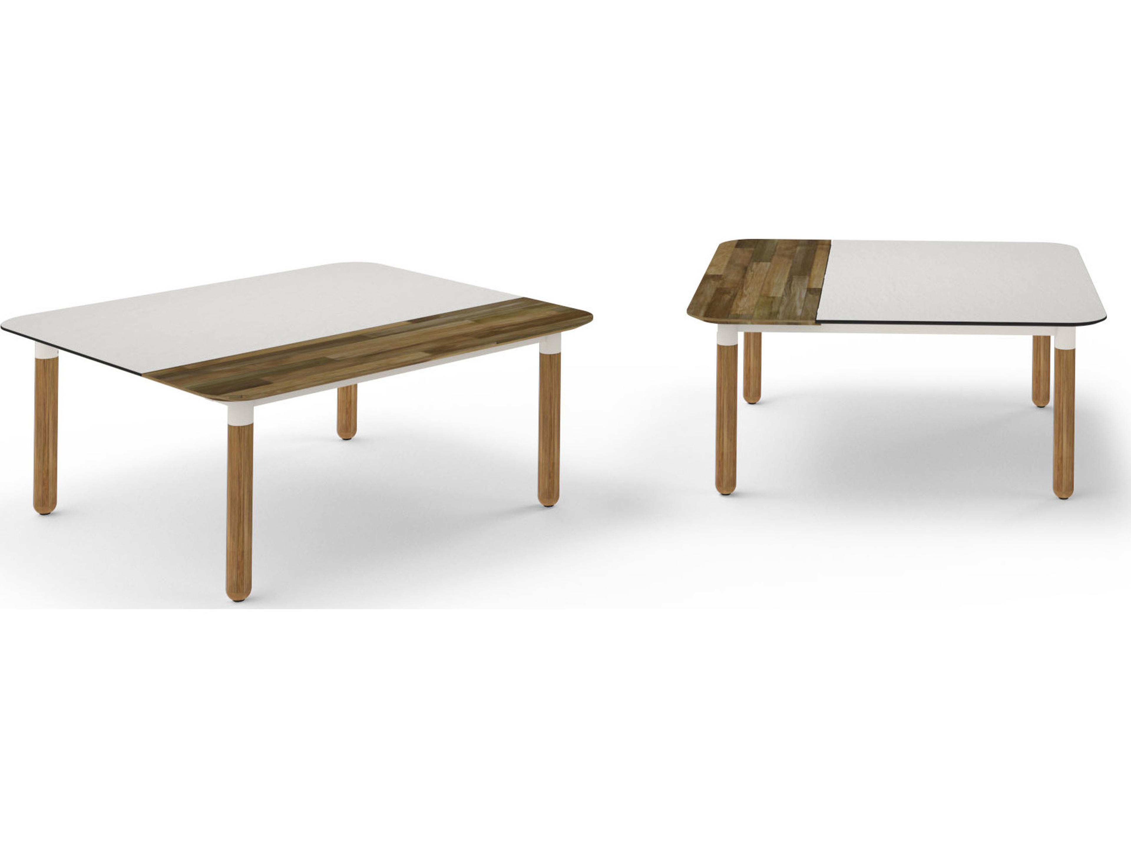 MamaGreen Daisy Aluminum Teak Square HPL Top Outdoor Coffee Table