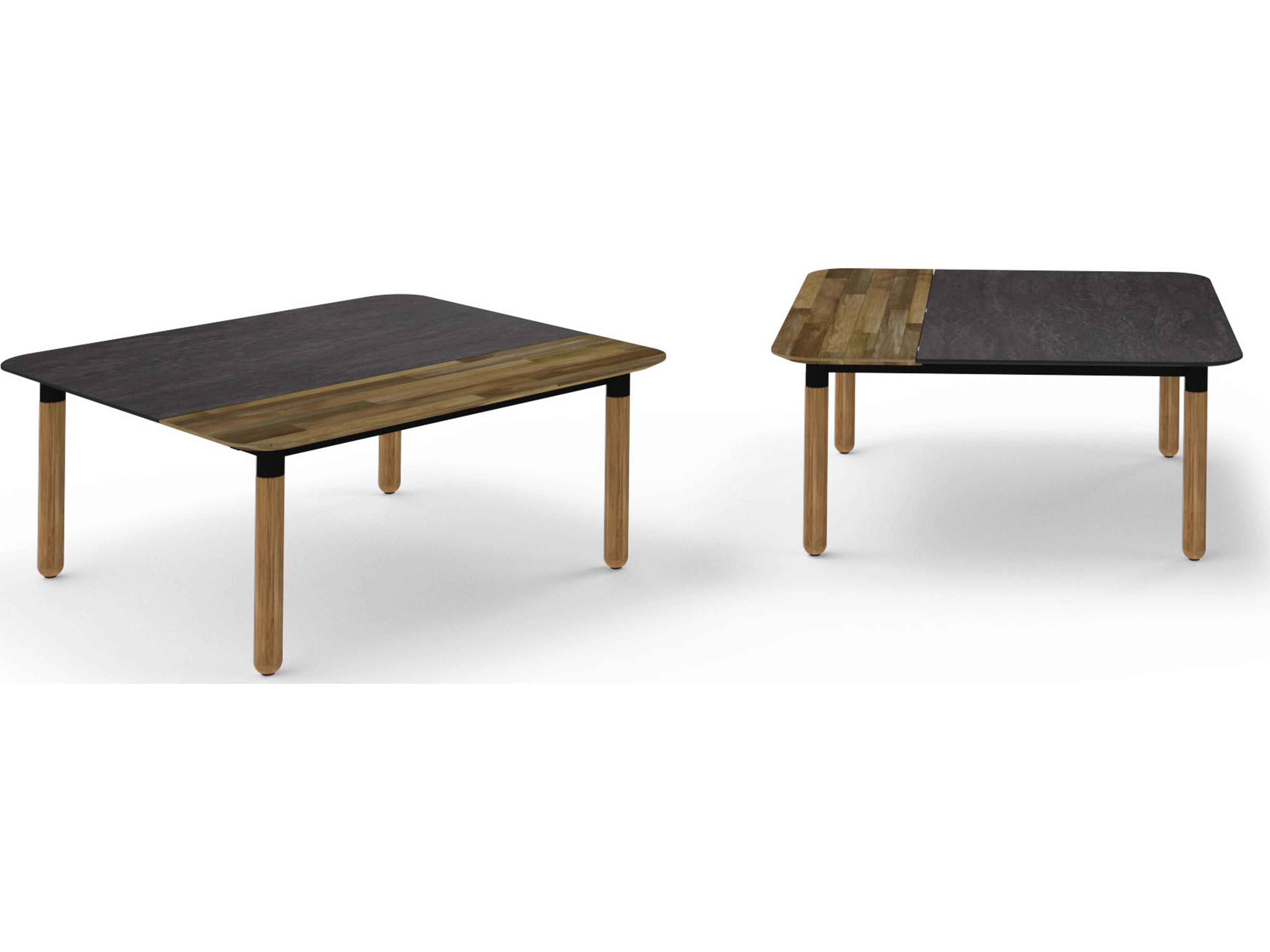 MamaGreen Daisy Aluminum Teak Square HPL Top Outdoor Coffee Table