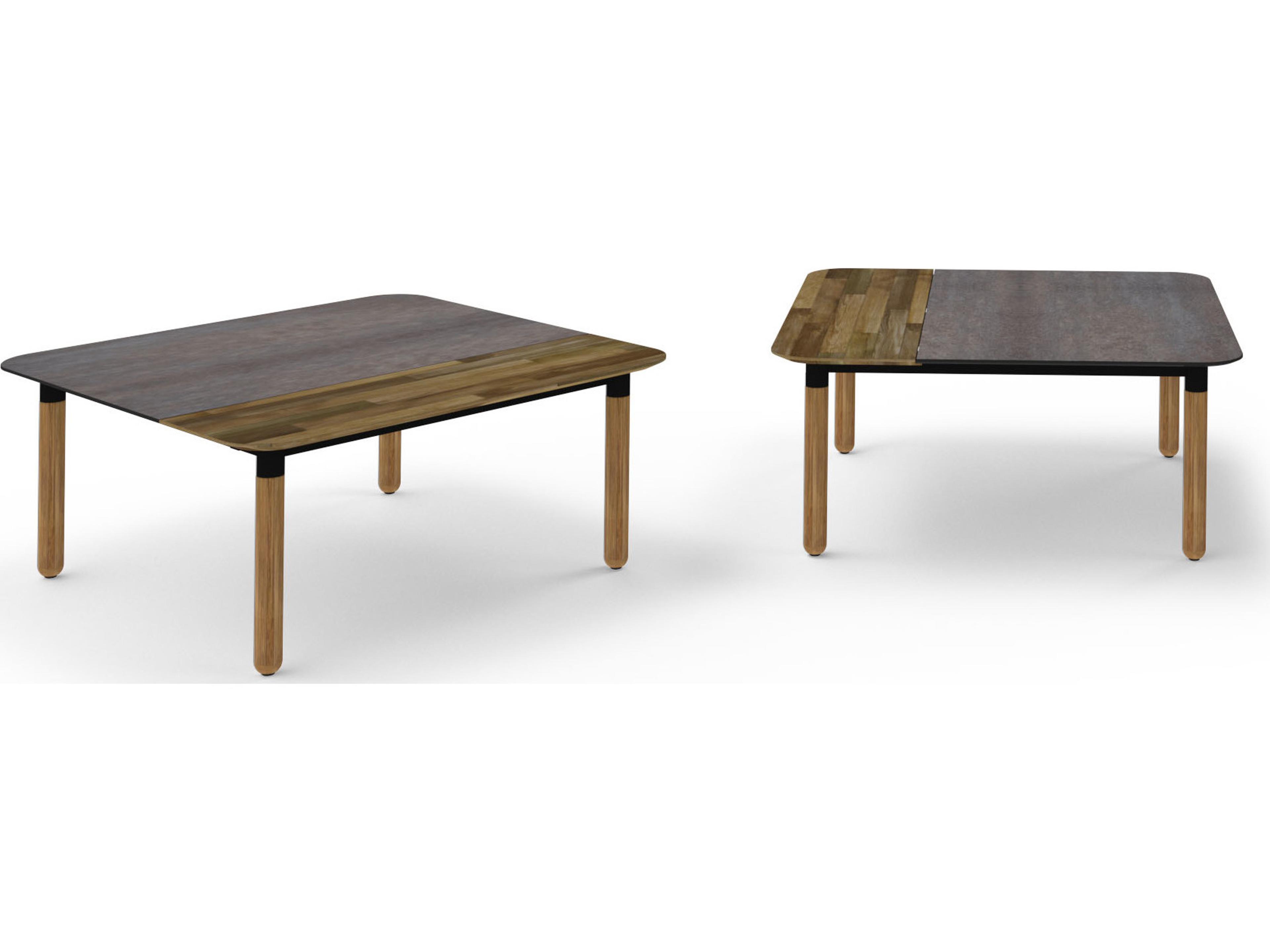 MamaGreen Daisy Aluminum Teak Square HPL Top Outdoor Coffee Table