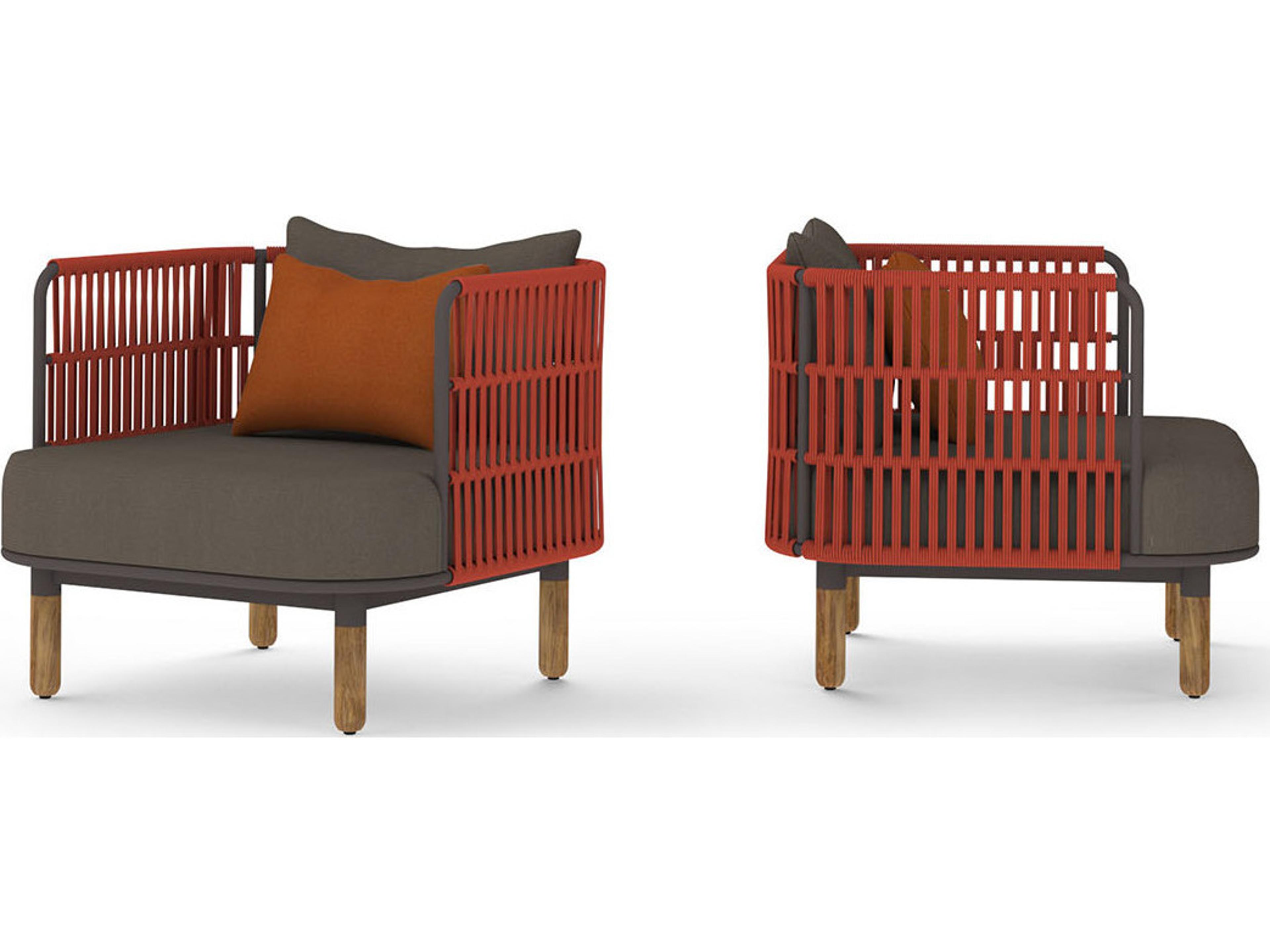 MamaGreen Daisy Rae Deep Seating Teak Rope Outdoor Lounge Chair