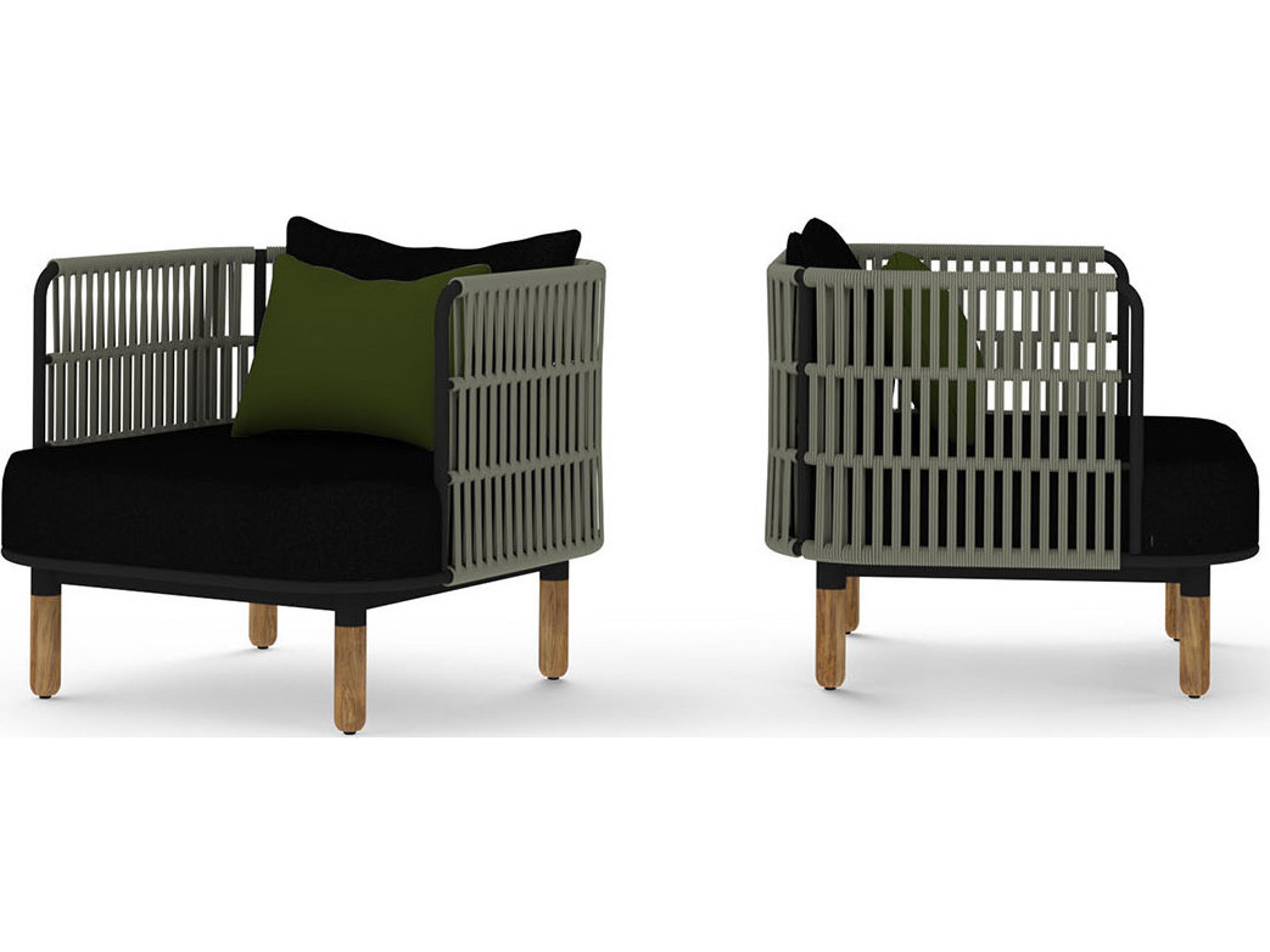 MamaGreen Daisy Rae Deep Seating Teak Rope Outdoor Lounge Chair