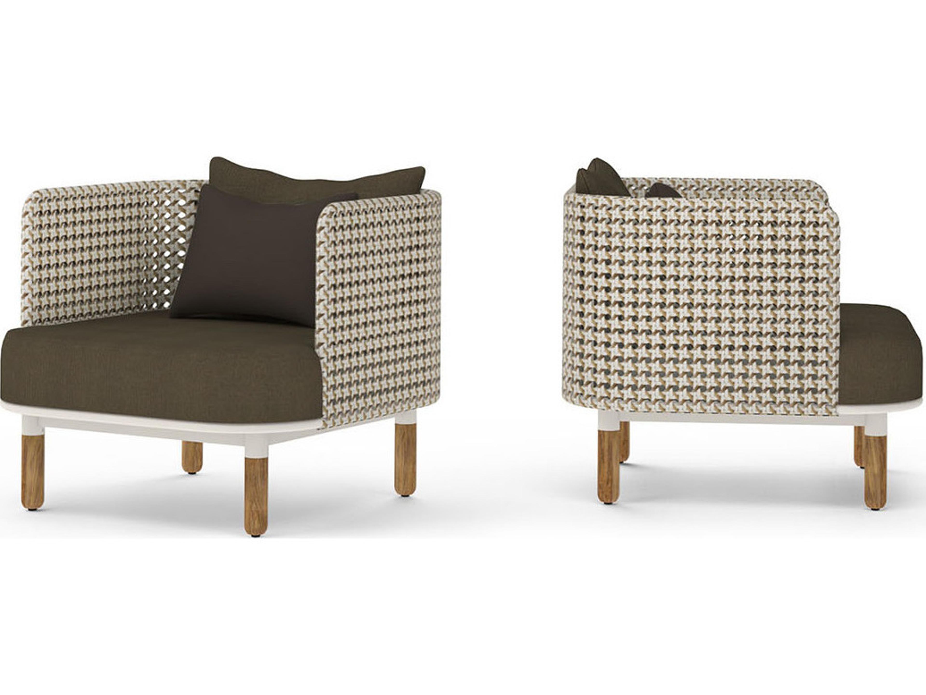 MamaGreen Daisy Mae Deep Seating Teak Wicker Outdoor Patio Lounge Chair