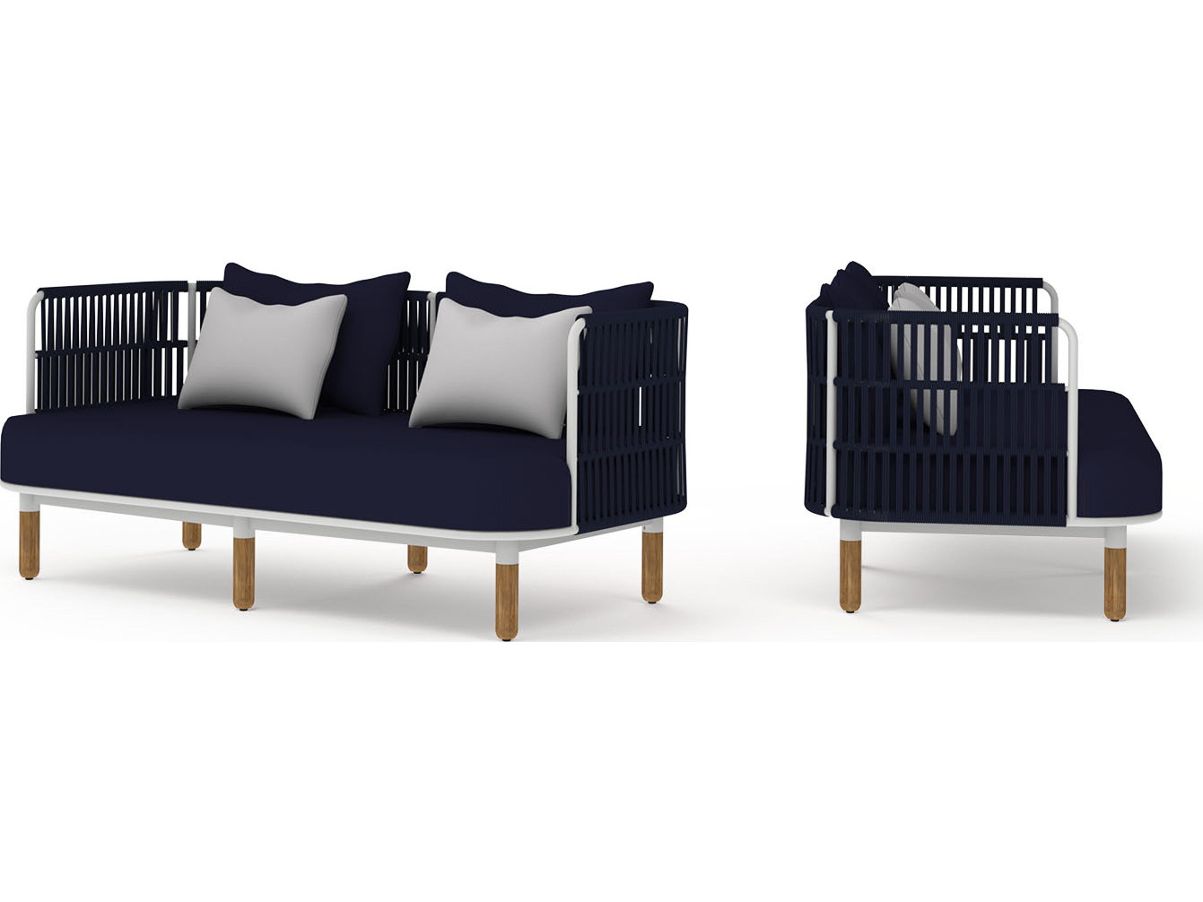 MamaGreen Daisy Rae Deep Seating Teak Rope Patio Loveseat