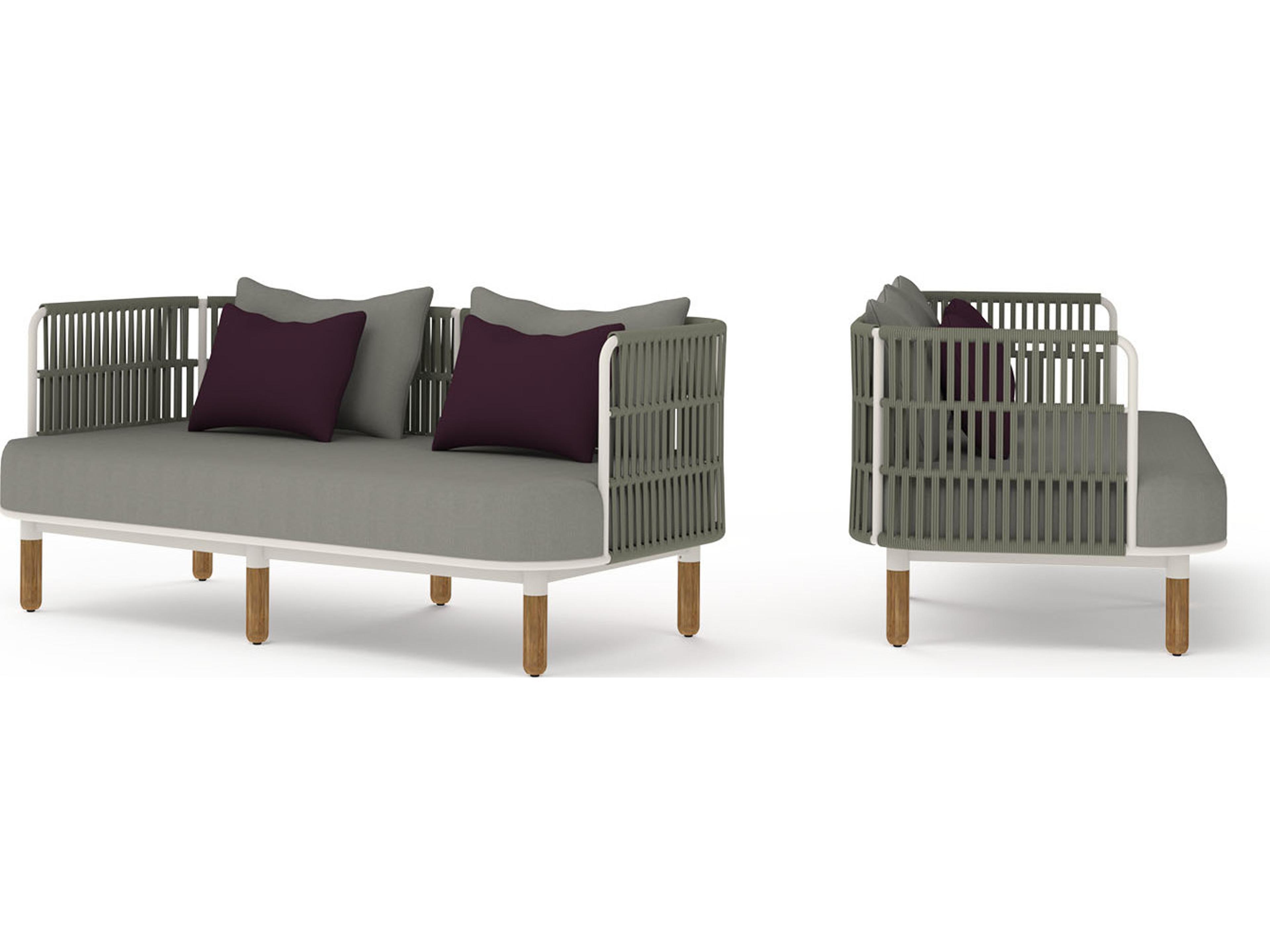 MamaGreen Daisy Rae Deep Seating Teak Rope Patio Loveseat