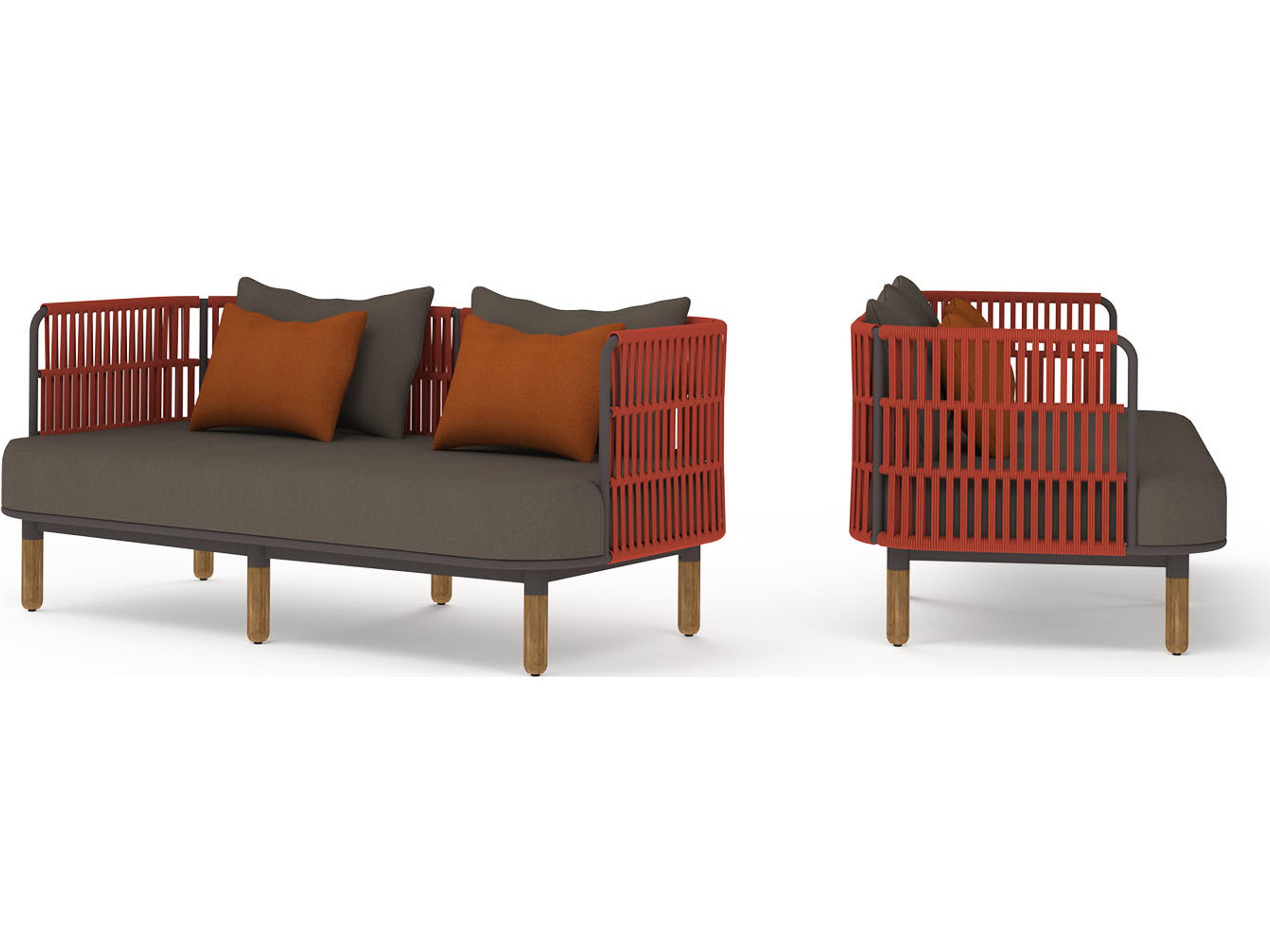 MamaGreen Daisy Rae Deep Seating Teak Rope Patio Loveseat