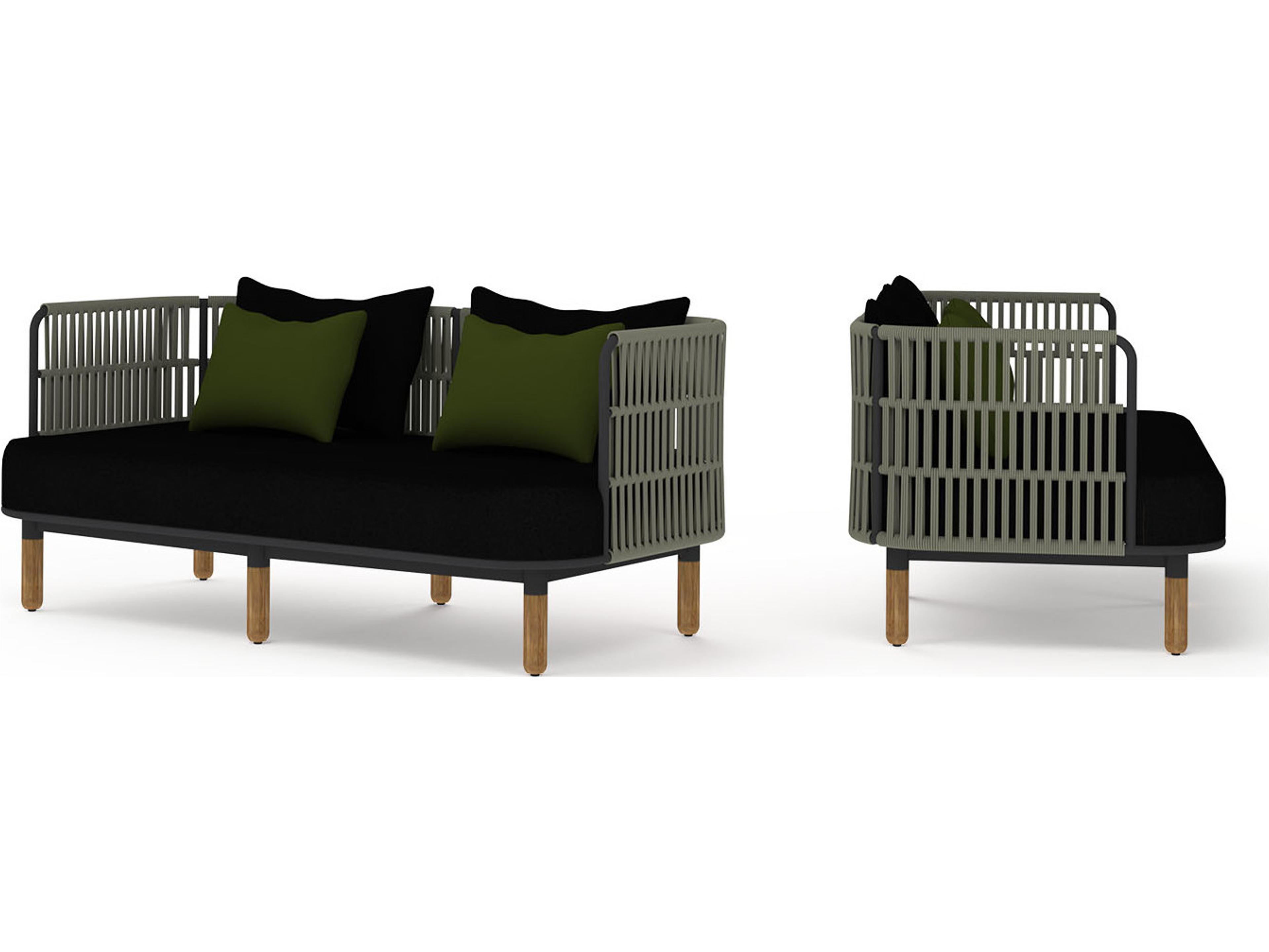 MamaGreen Daisy Rae Deep Seating Teak Rope Patio Loveseat