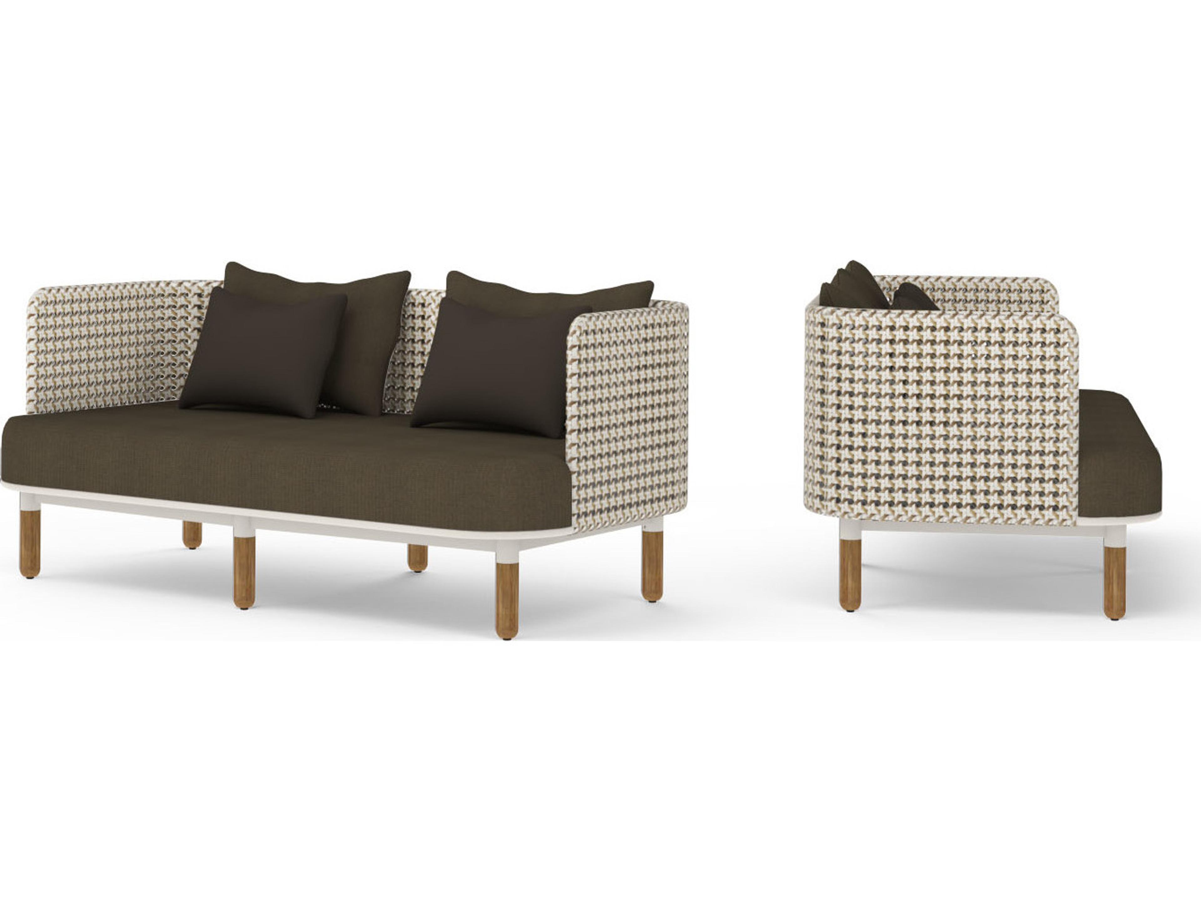 MamaGreen Daisy Mae Deep Seating Teak Wicker Outdoor Loveseat