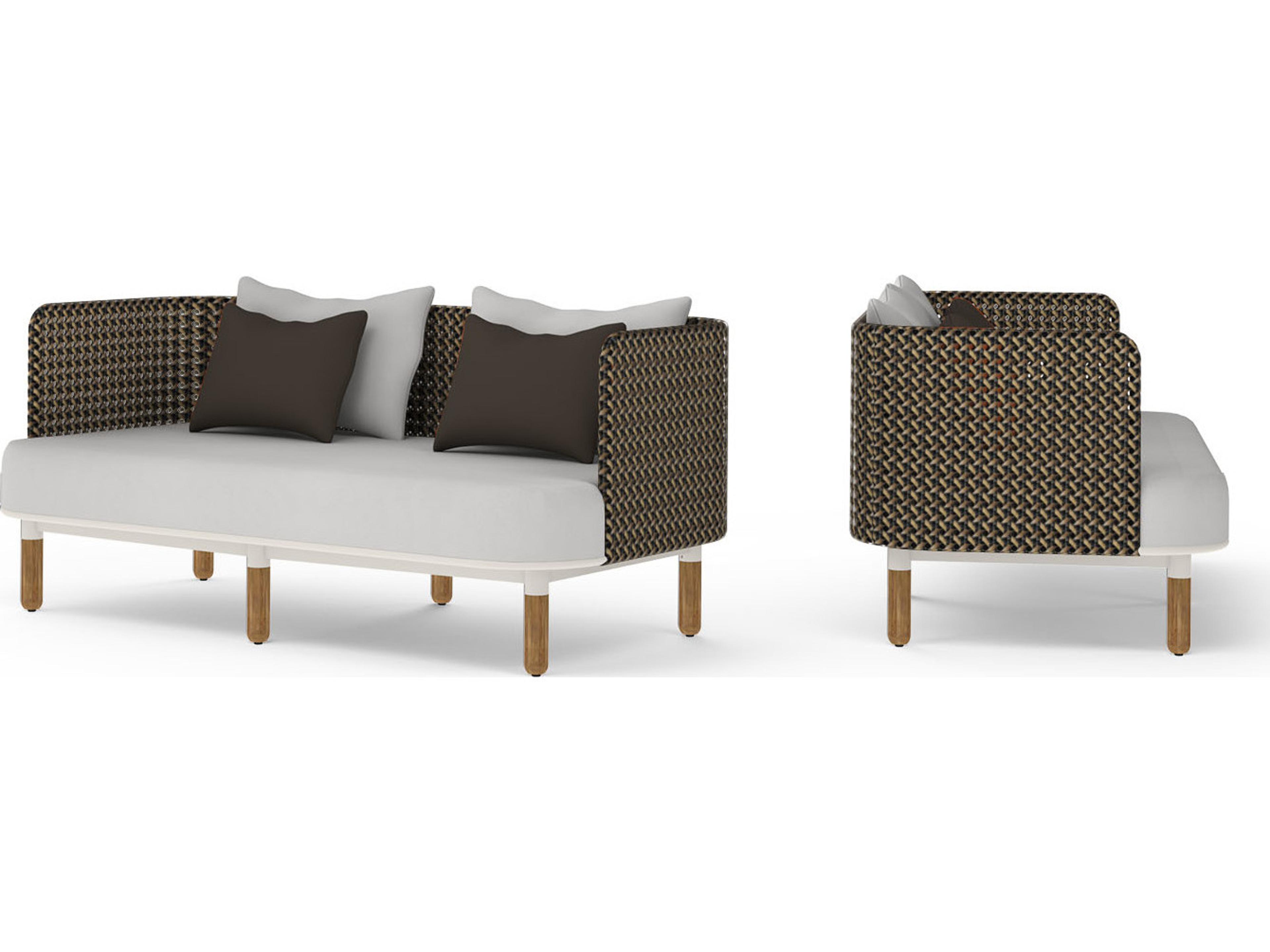 MamaGreen Daisy Mae Deep Seating Teak Wicker Outdoor Loveseat