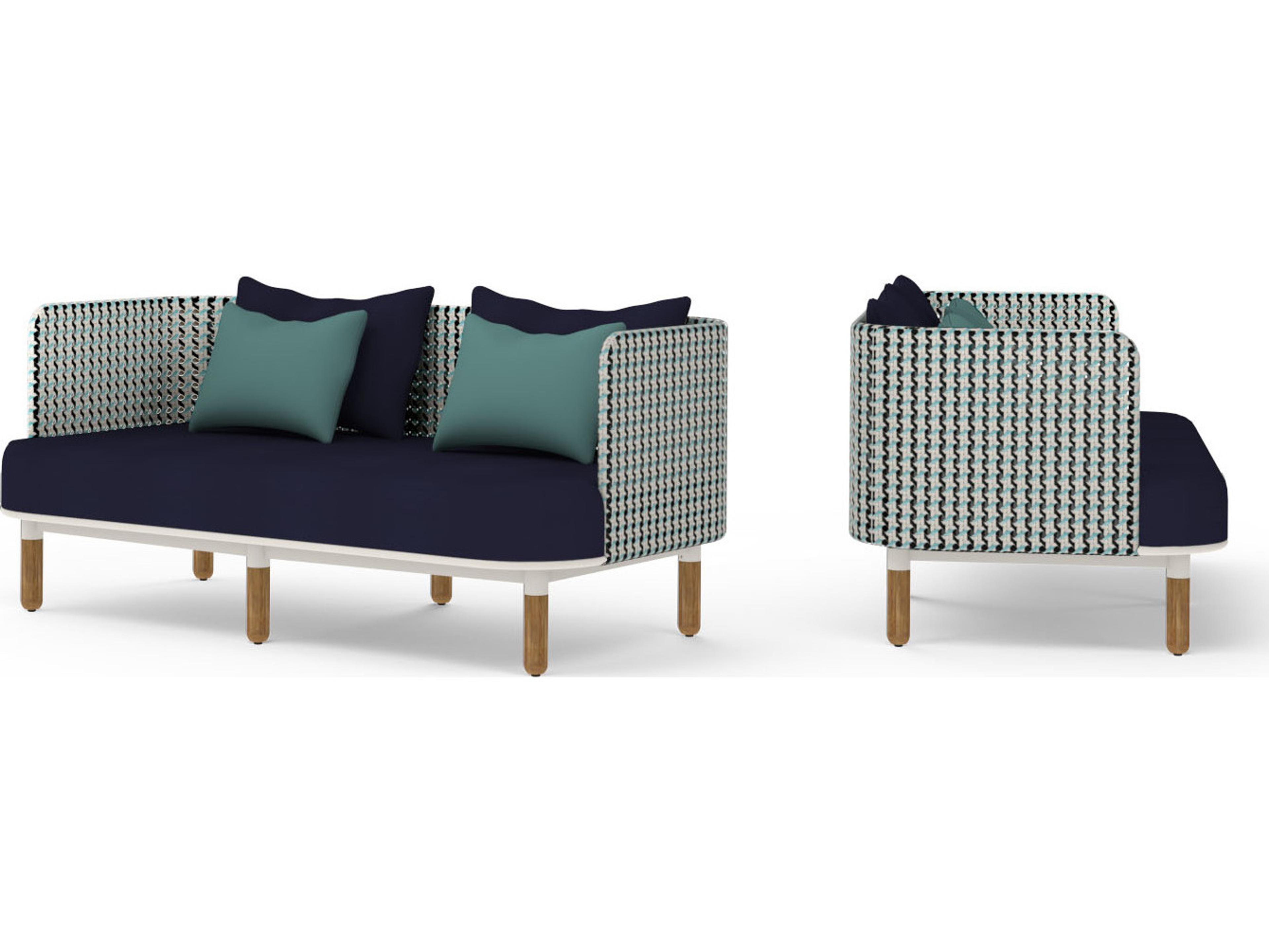 MamaGreen Daisy Mae Deep Seating Teak Wicker Outdoor Loveseat