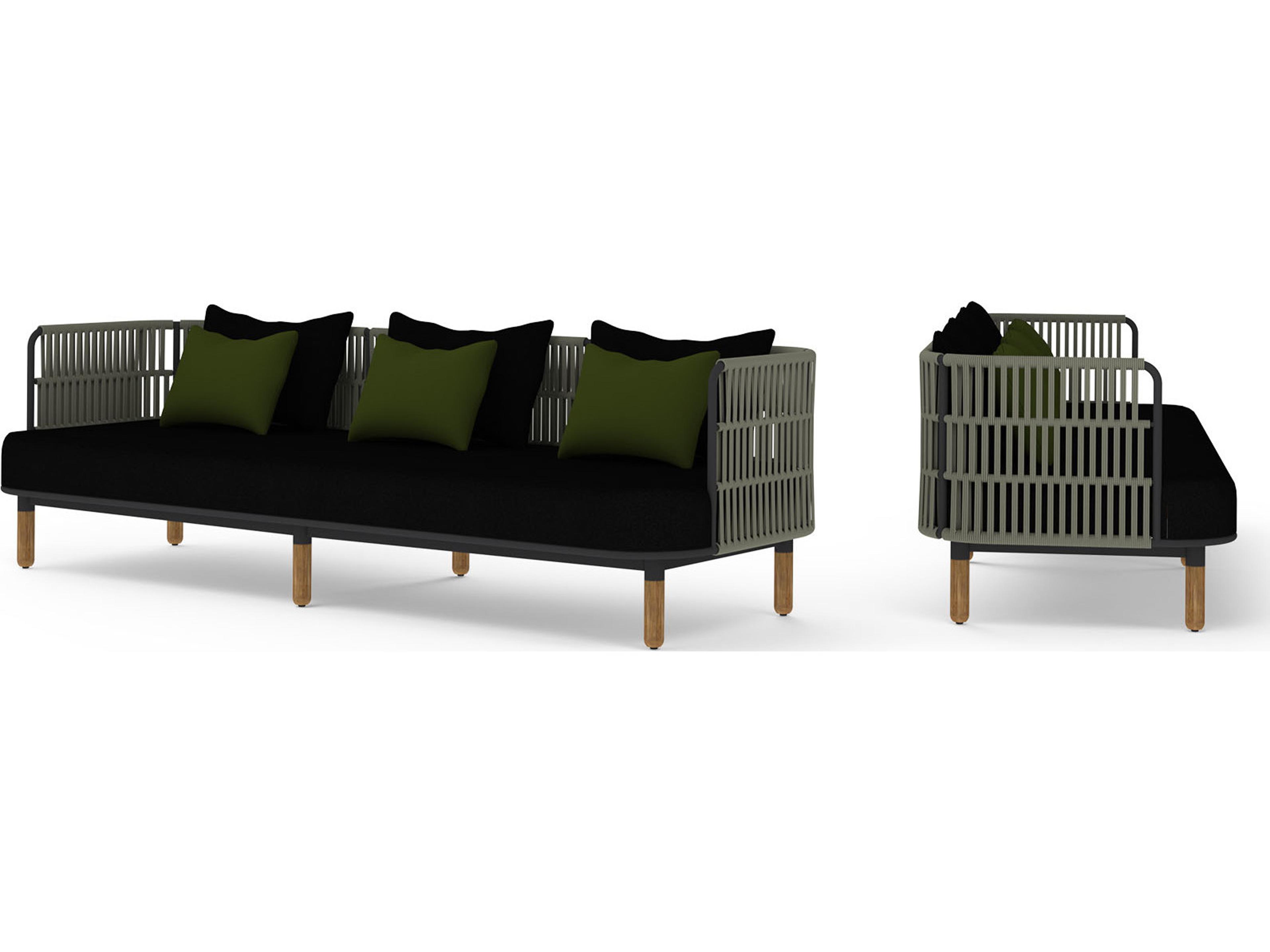 MamaGreen Daisy Rae Deep Seating Teak Rope Outdoor Sofa