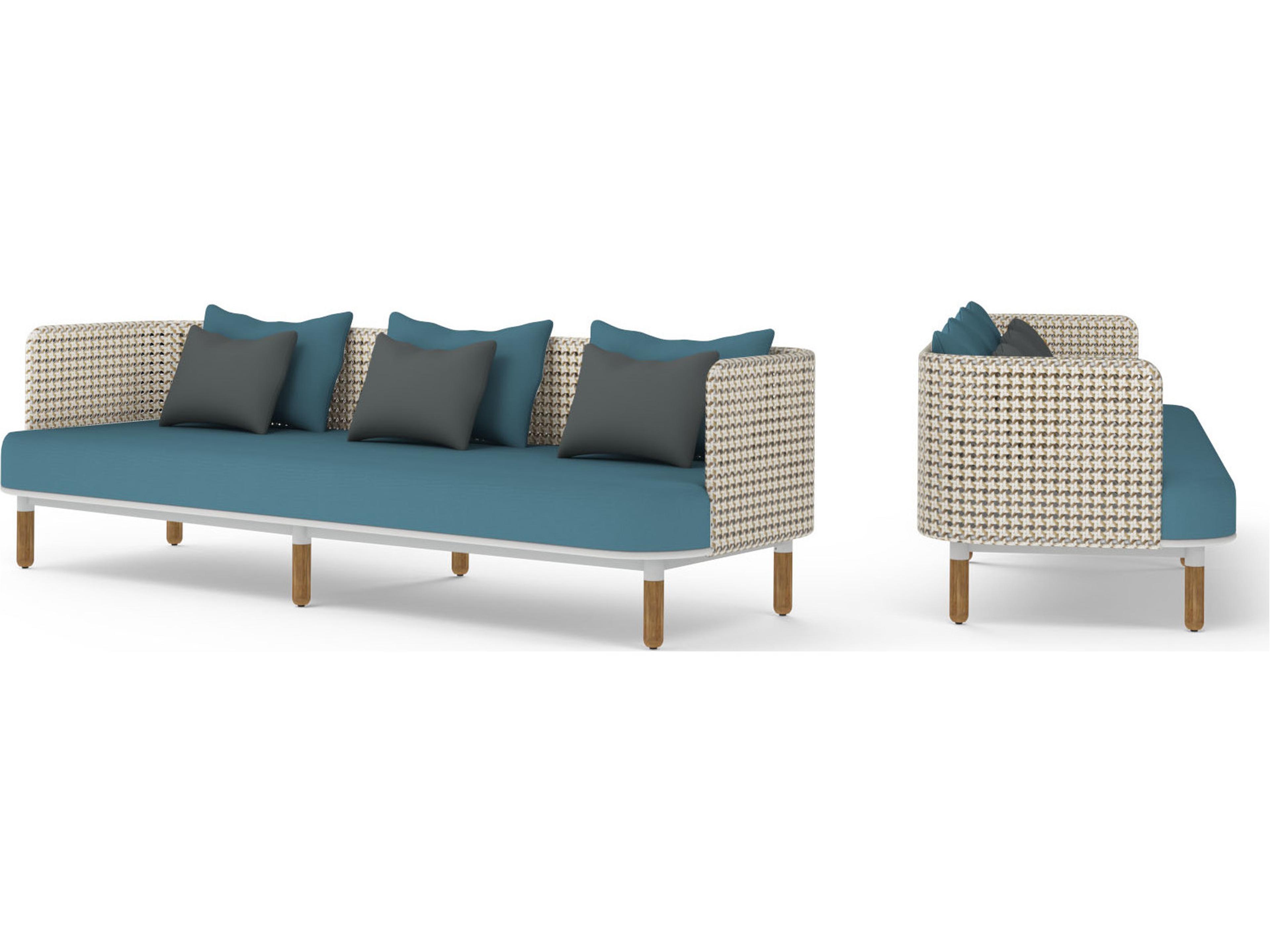 MamaGreen Daisy Mae Deep Seating Teak Wicker Outdoor Patio Sofa