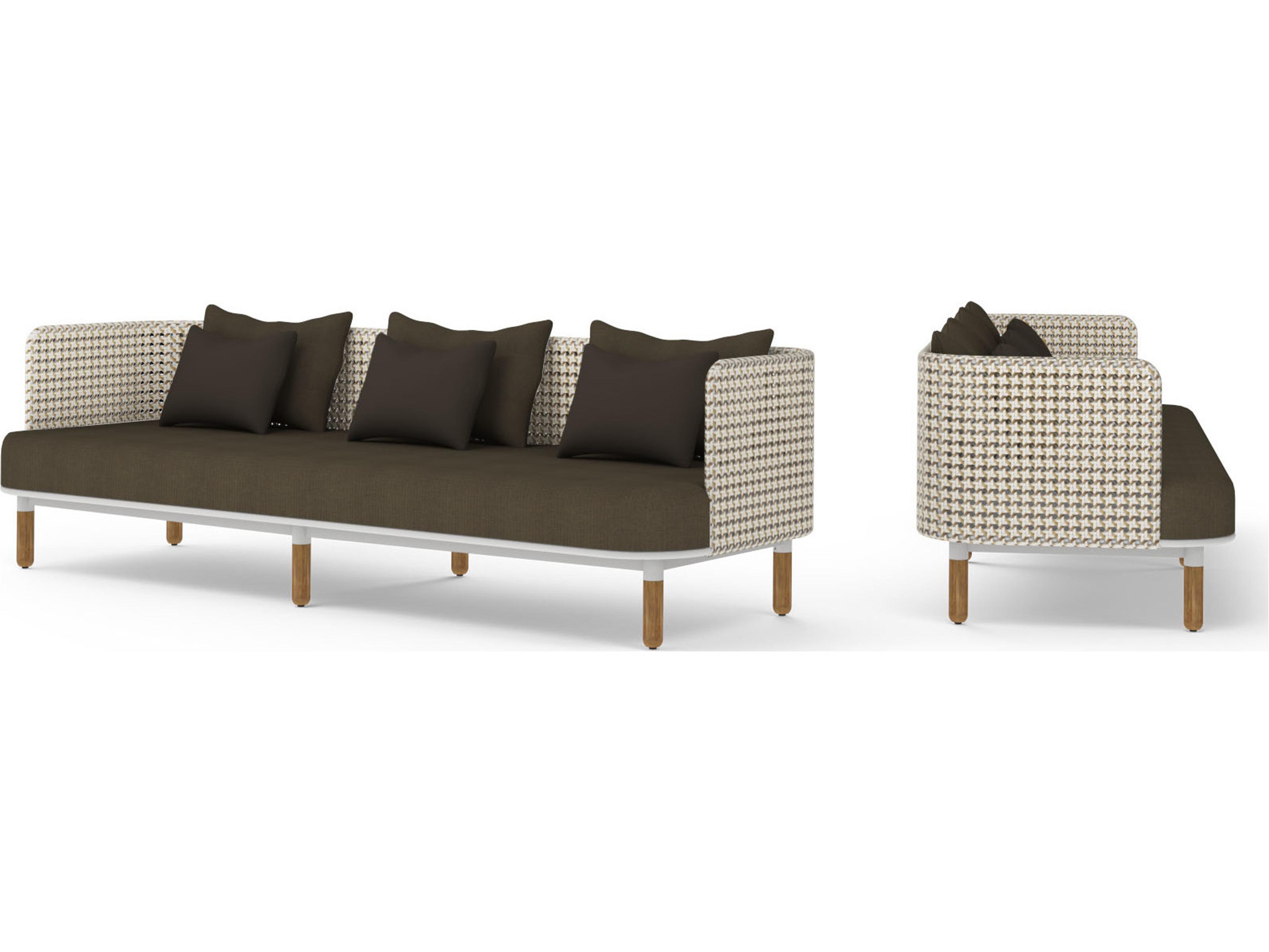 MamaGreen Daisy Mae Deep Seating Teak Wicker Outdoor Patio Sofa