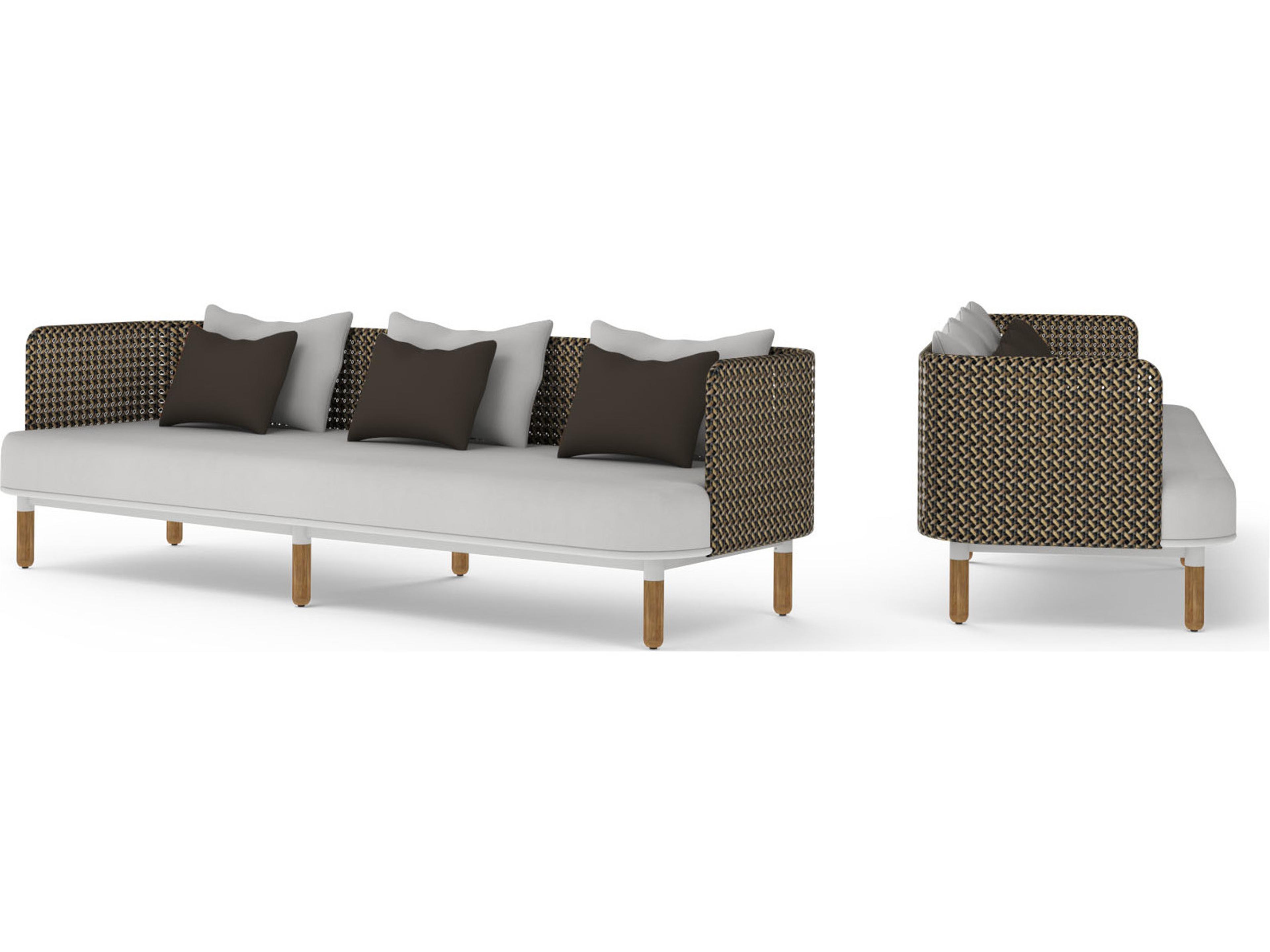 MamaGreen Daisy Mae Deep Seating Teak Wicker Outdoor Patio Sofa